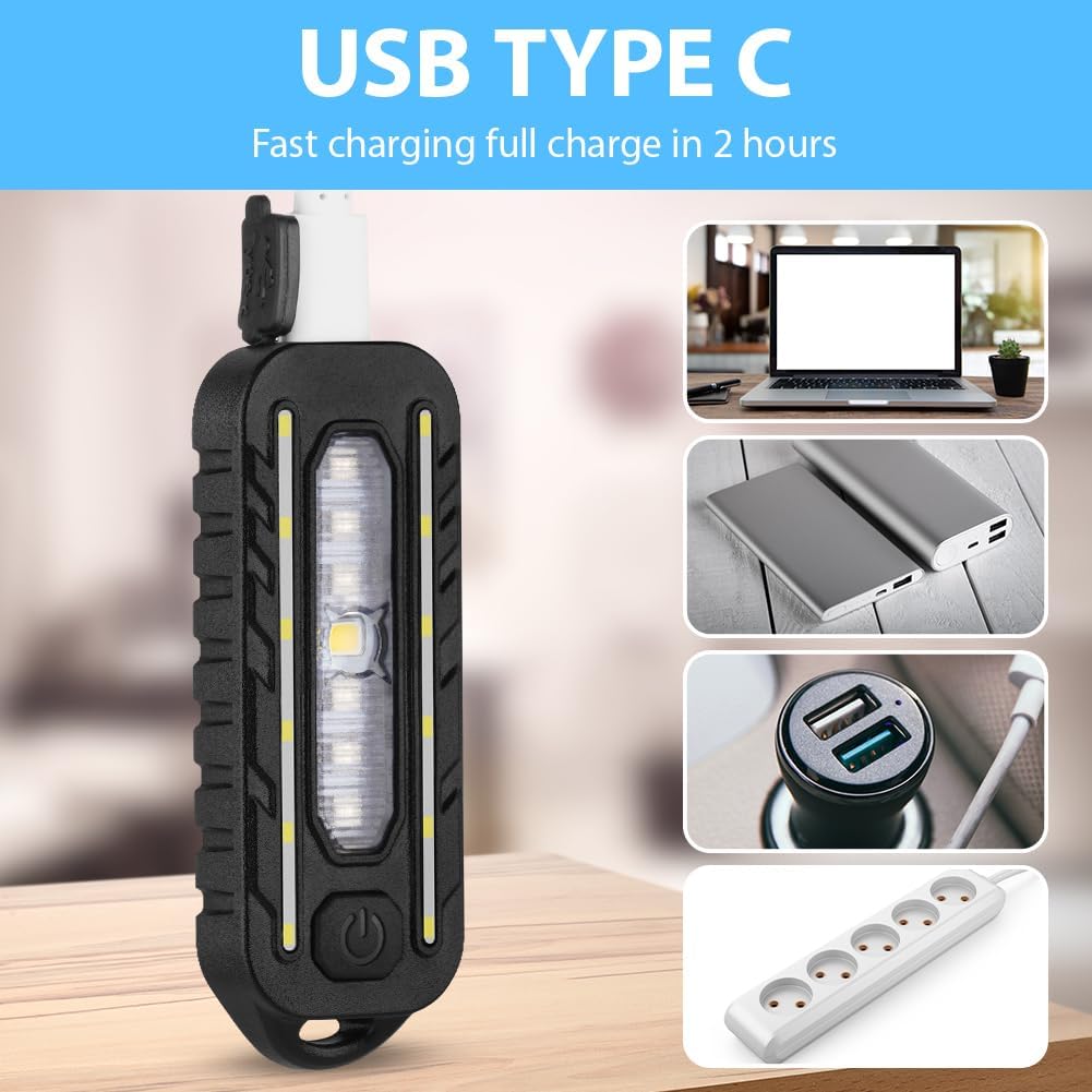 Lampada Frontale LED Ricaricabile USB con Clip - immagine 4