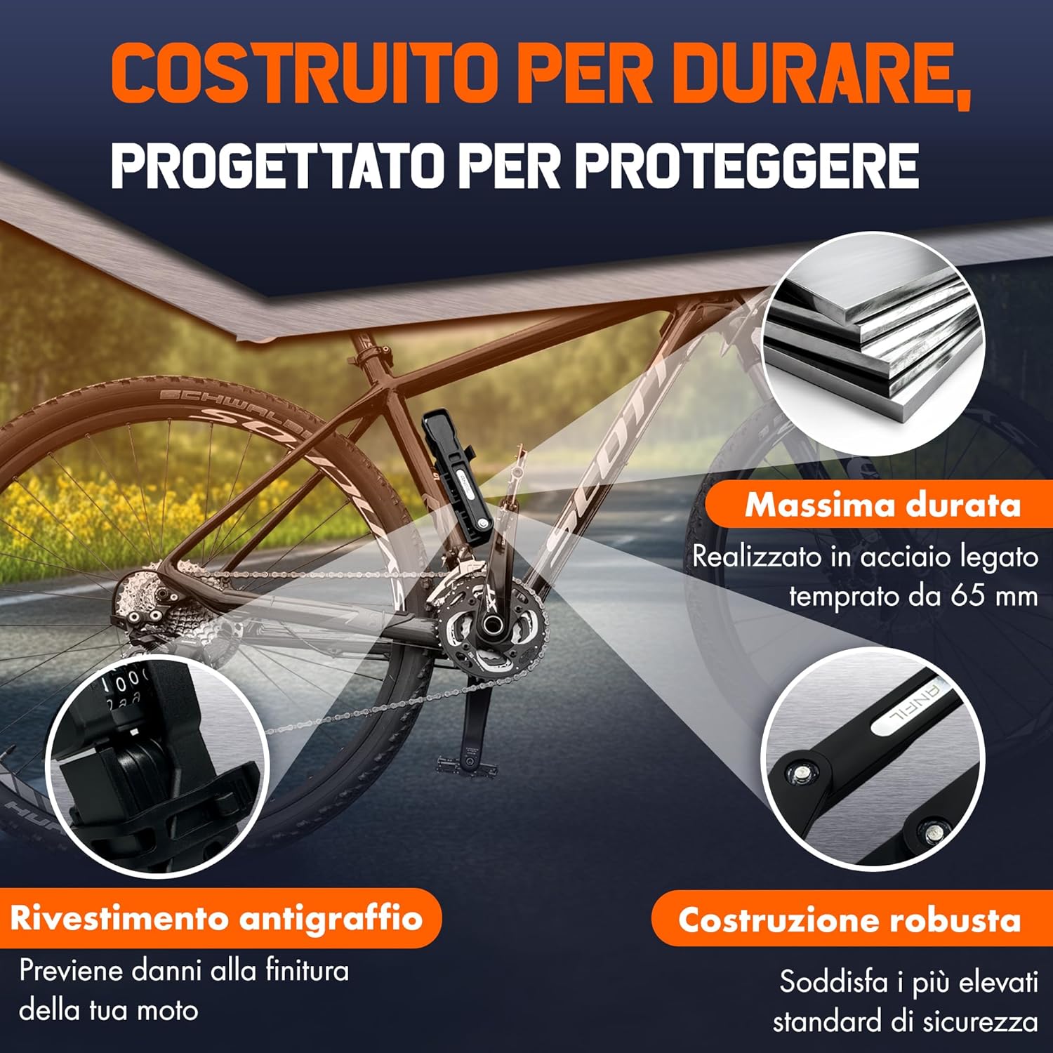 Lucchetto Pieghevole per Bicicletta ad Alta Sicurezza - immagine 4