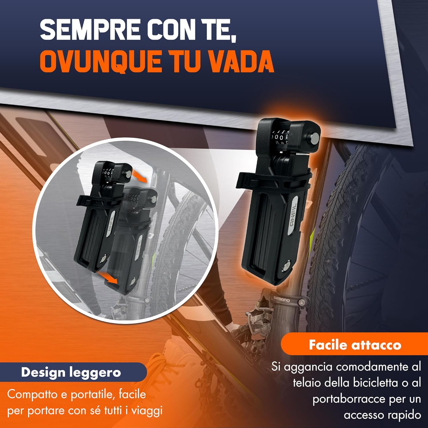 Lucchetto Pieghevole per Bicicletta ad Alta Sicurezza - immagine 6