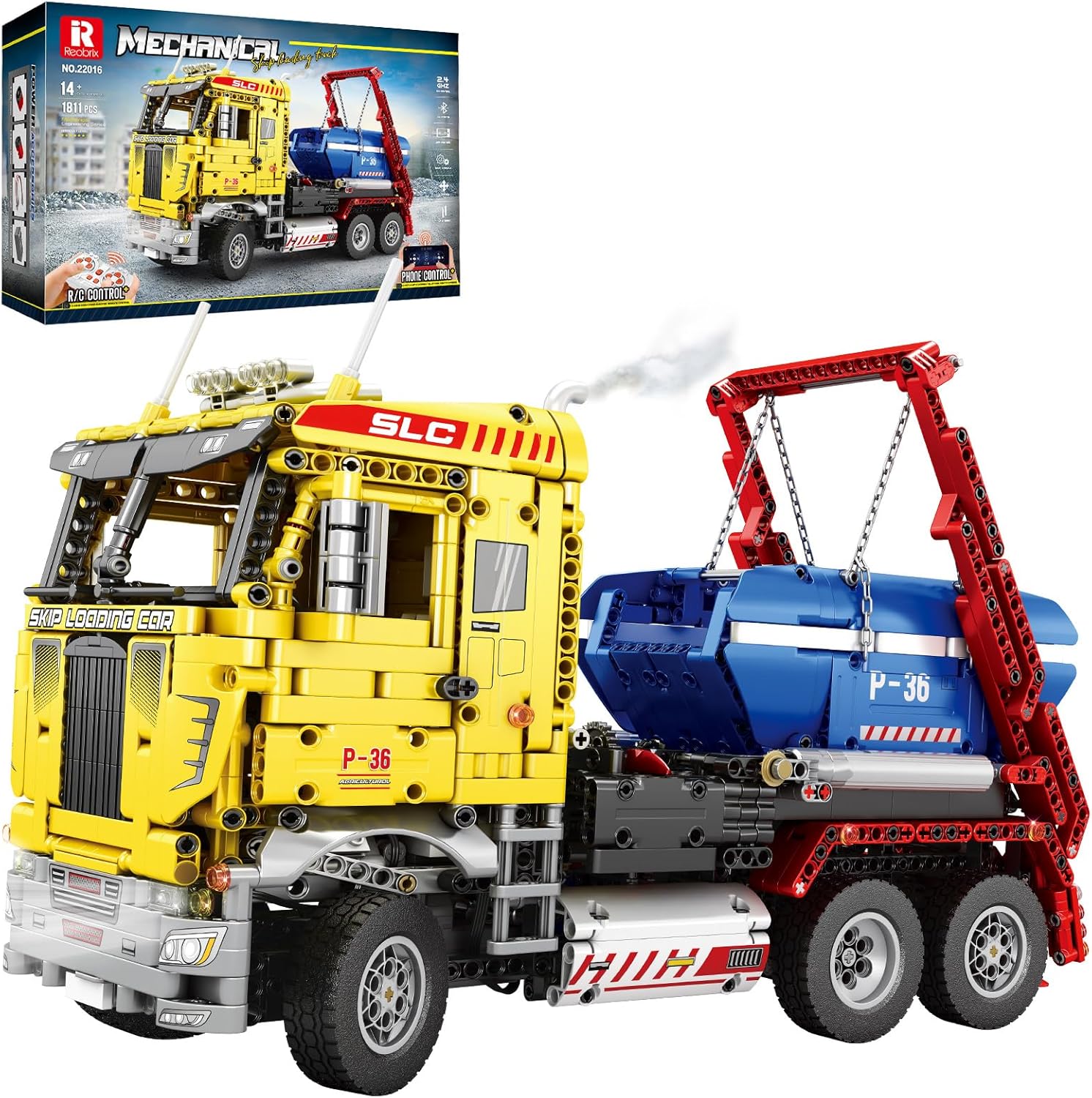 Reobrix Giocattolo RC Skip Loader Truck con Motori - immagine 1