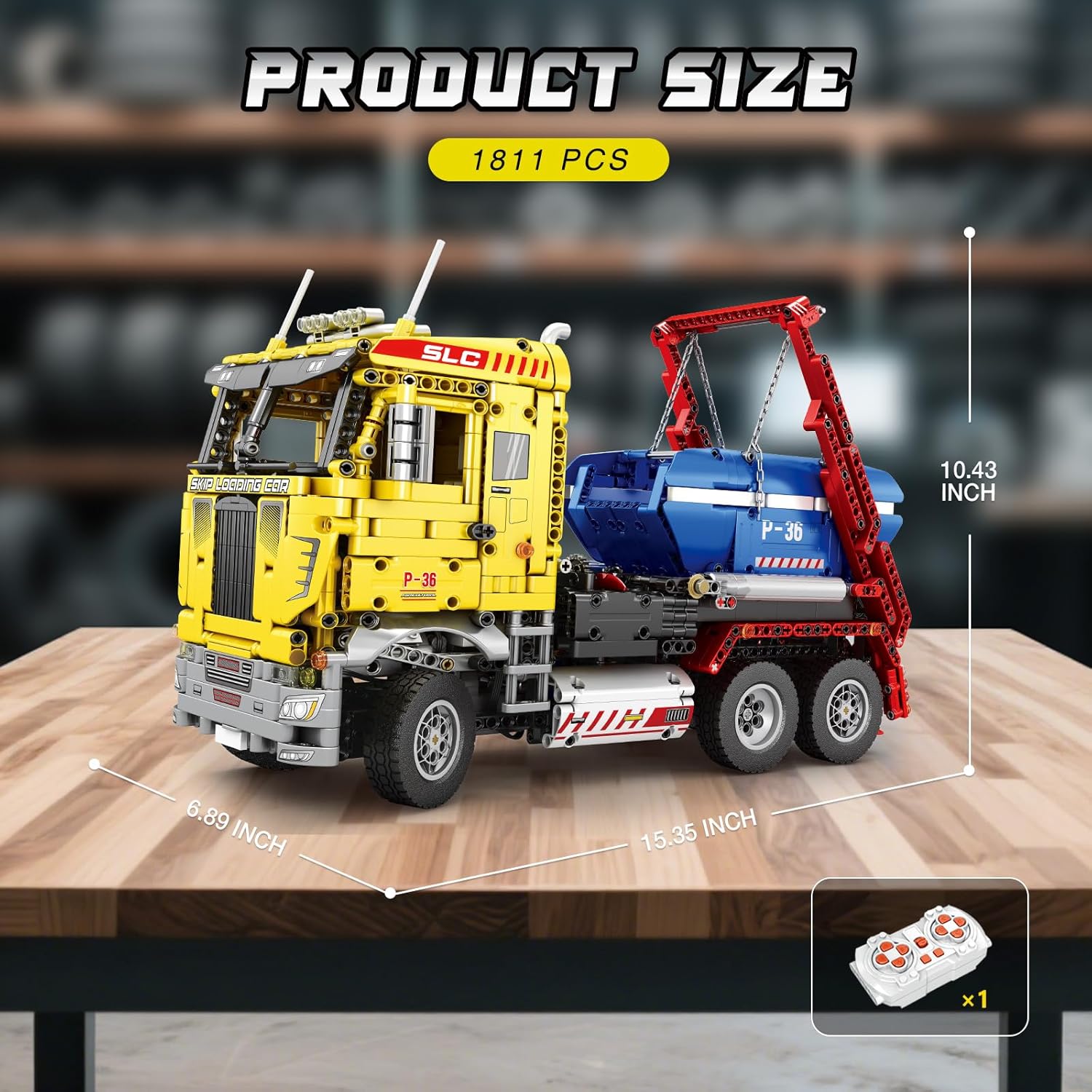 Reobrix Giocattolo RC Skip Loader Truck con Motori - immagine 5