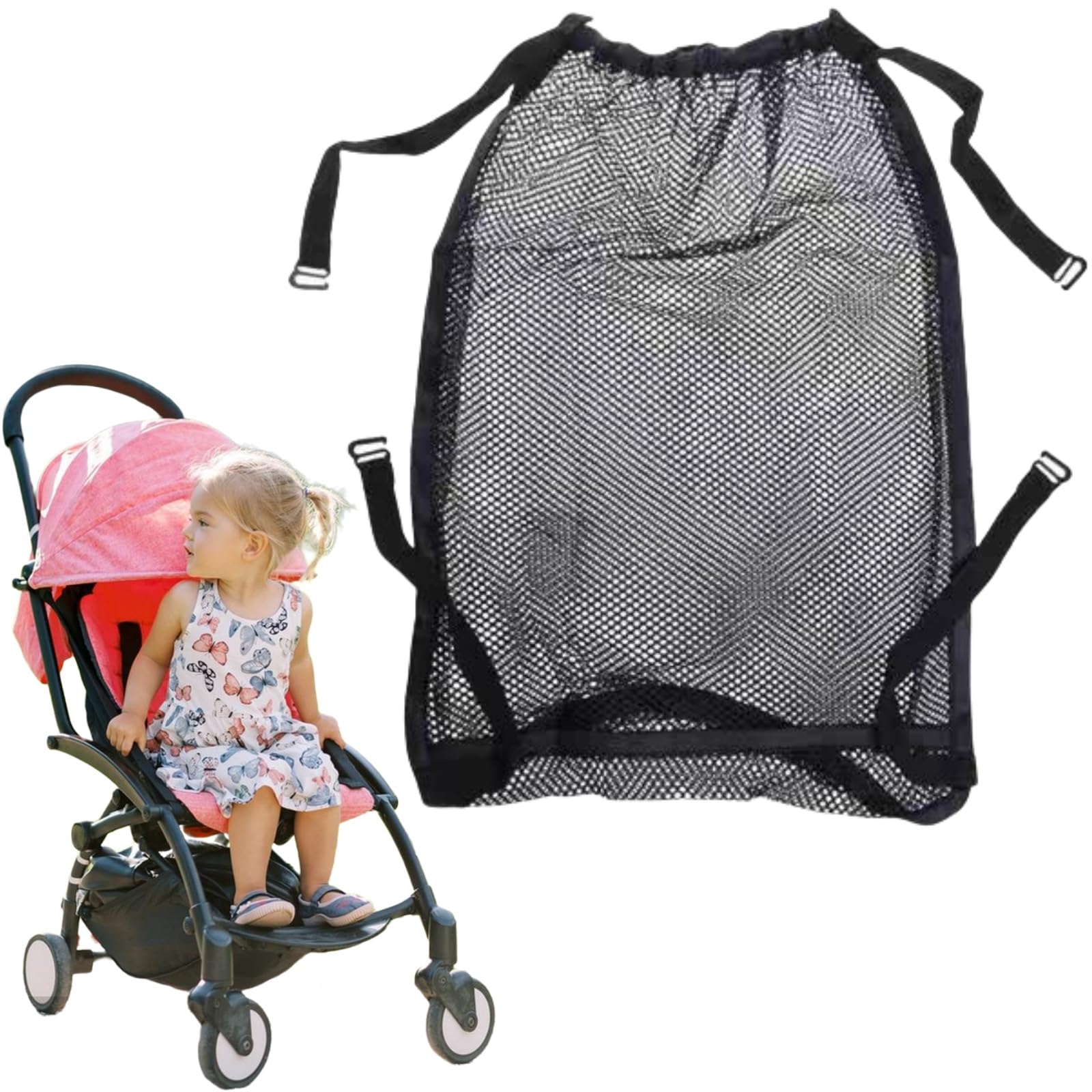 Rete Portaoggetti Universale,Borsa in Rete per Passeggino,Borse per Spesa,Rete per Carrello,Carrozzina e Passeggini,Tasca a Rete sul Retro del Passeggino,Organizer per Passeggino