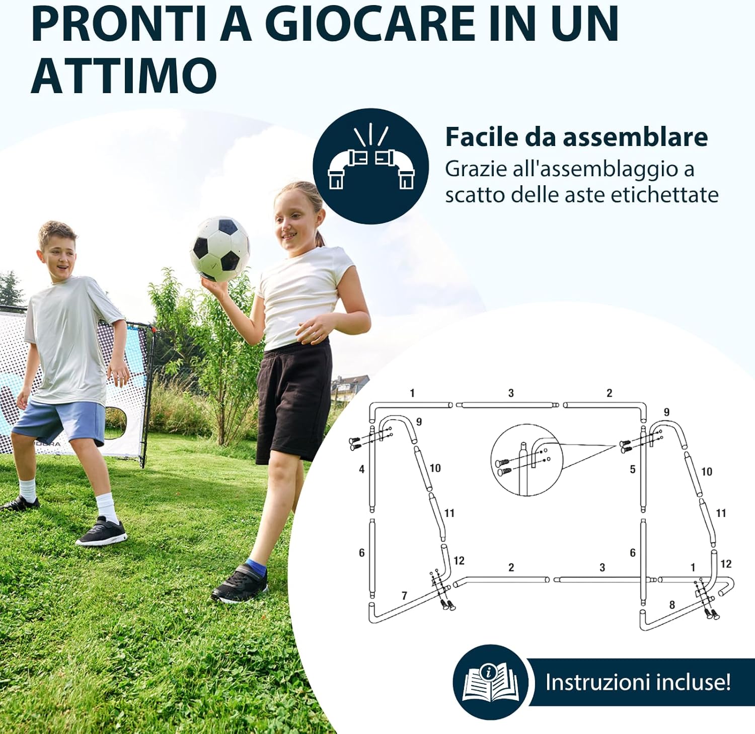 Hudora Porta da calcio Trainer con parete goal - immagine 4