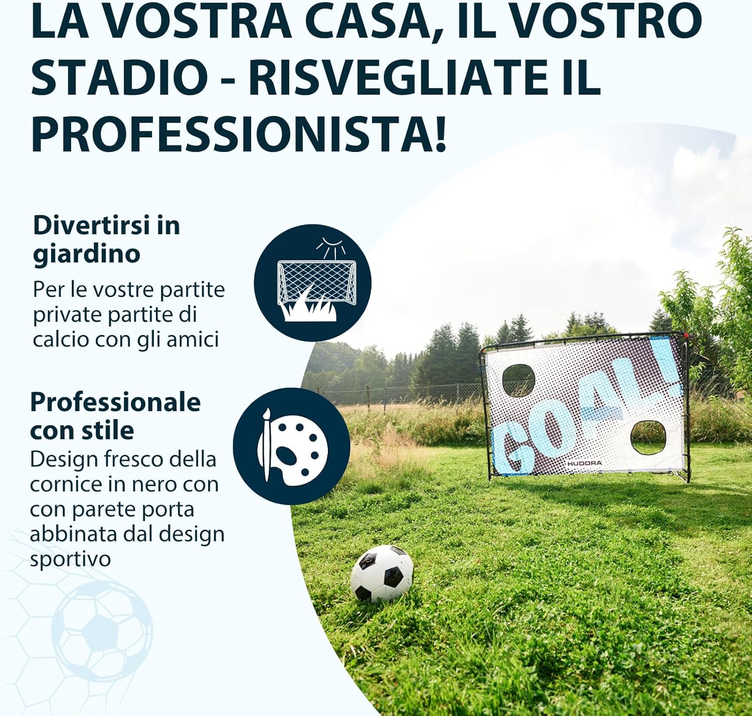 Hudora Porta da calcio Trainer con parete goal - immagine 5