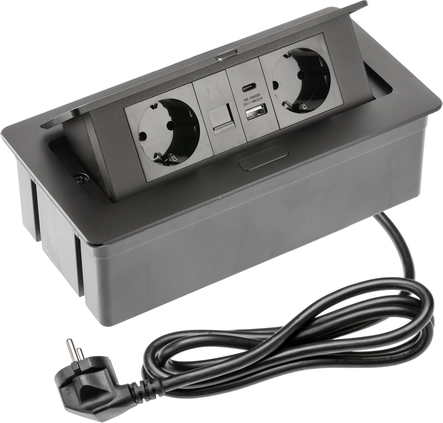 Gtv Presa da Incasso MULTISOFT Nera Retrattile - immagine 1