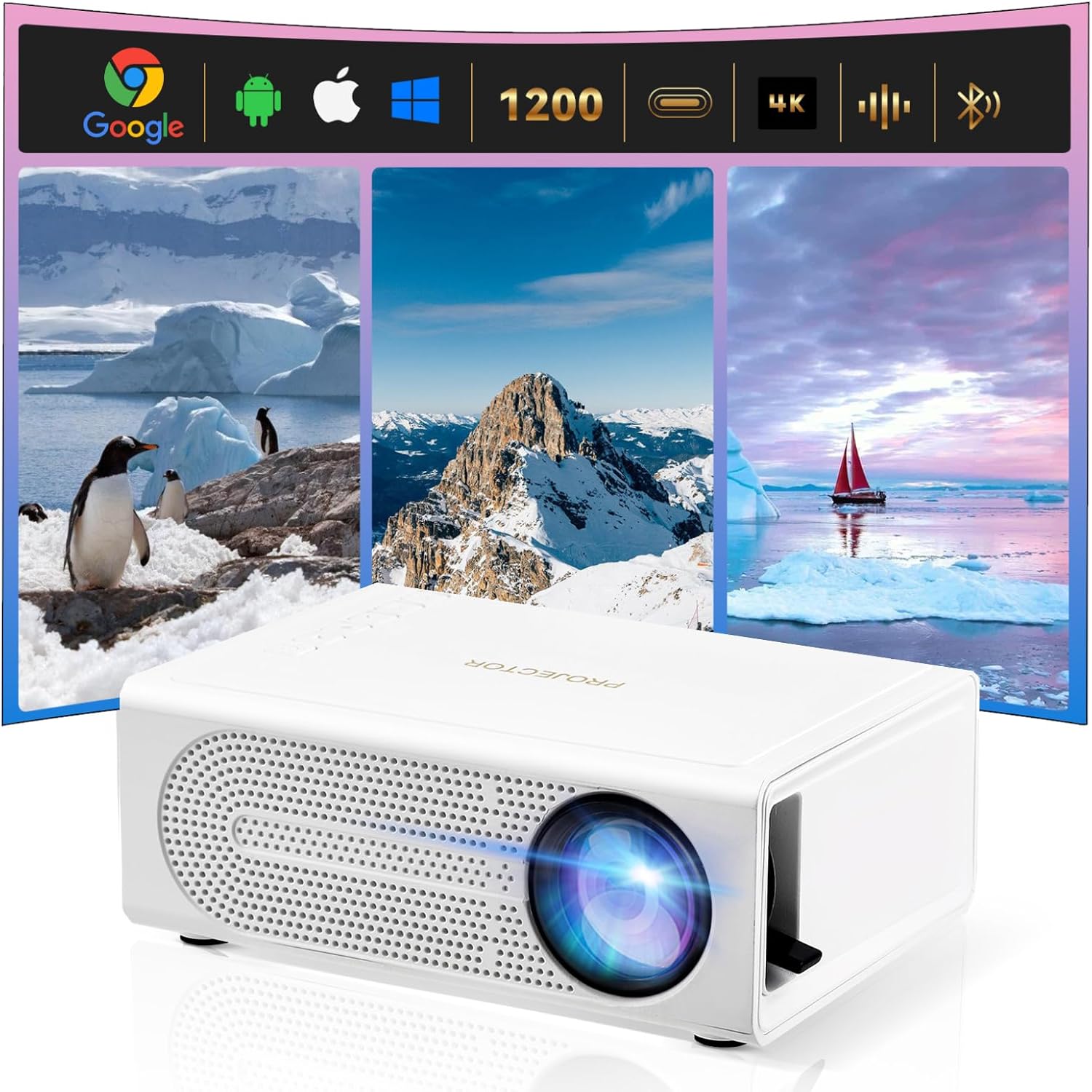 Mini Proiettore Bluetooth Full HD 1080P Portatile - immagine 1