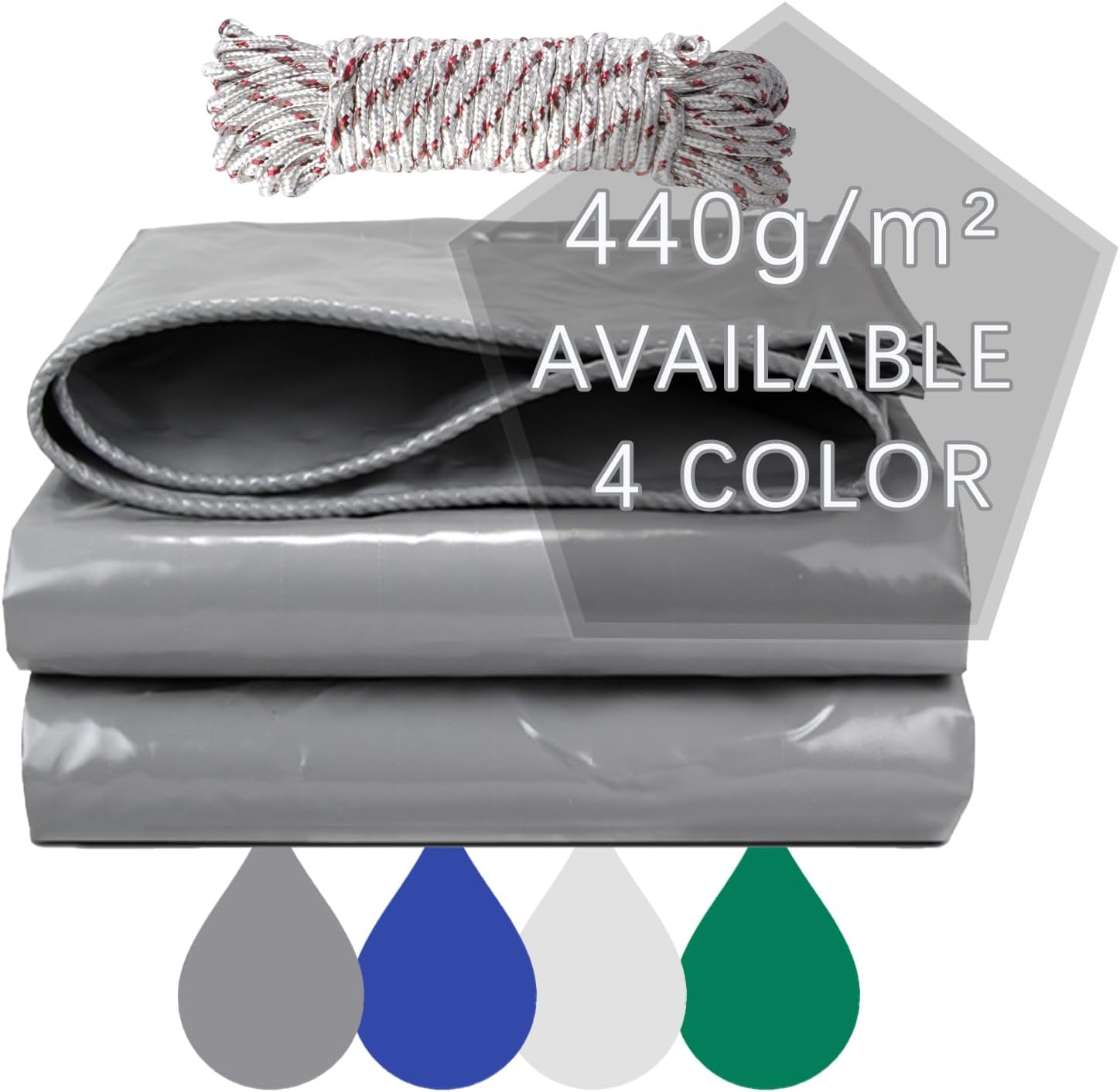 Telone in PVC 440 g/m² Impermeabile 3x5m, Grigio