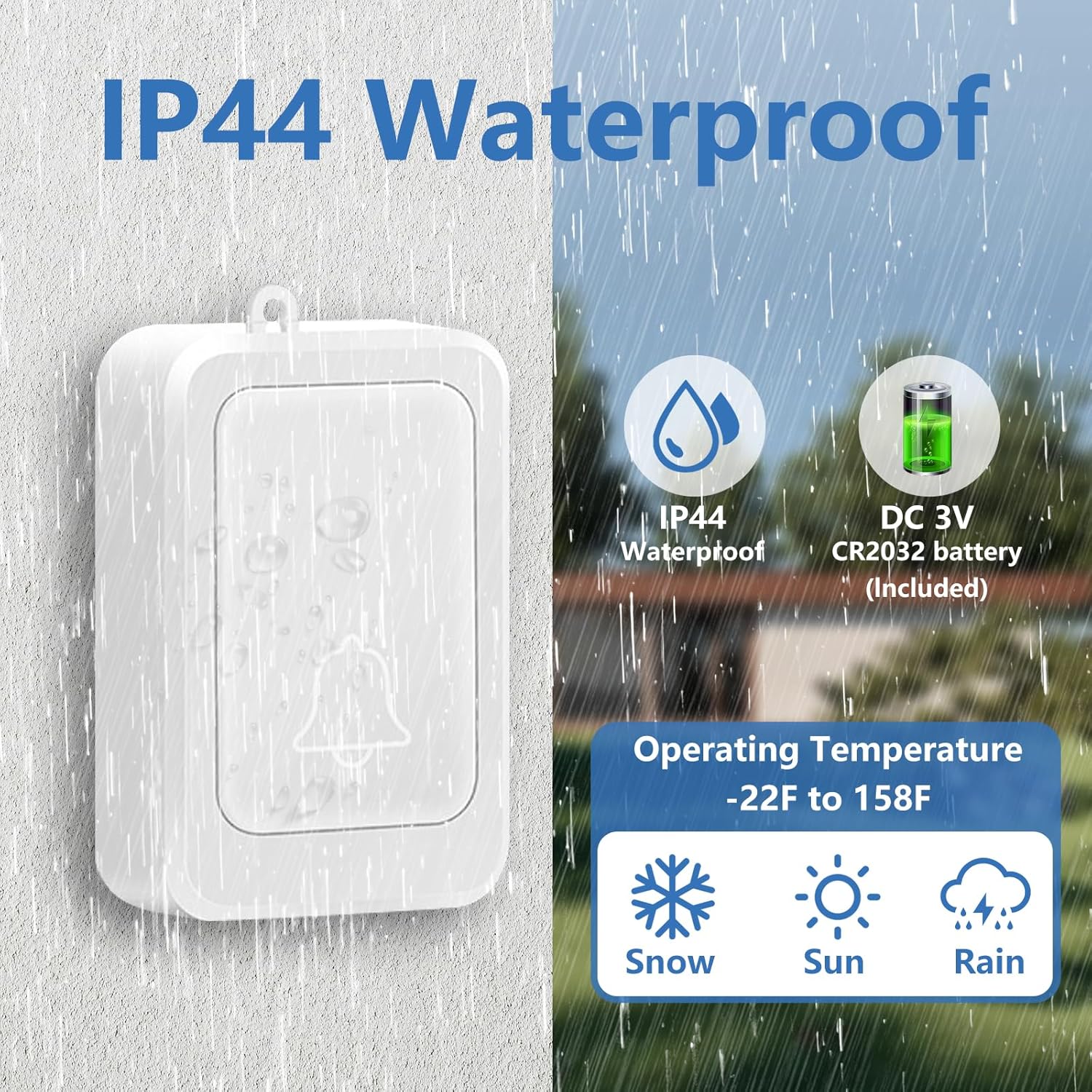 Campanello Wireless con Luce 7 Colori e 4 Volumi - immagine 5