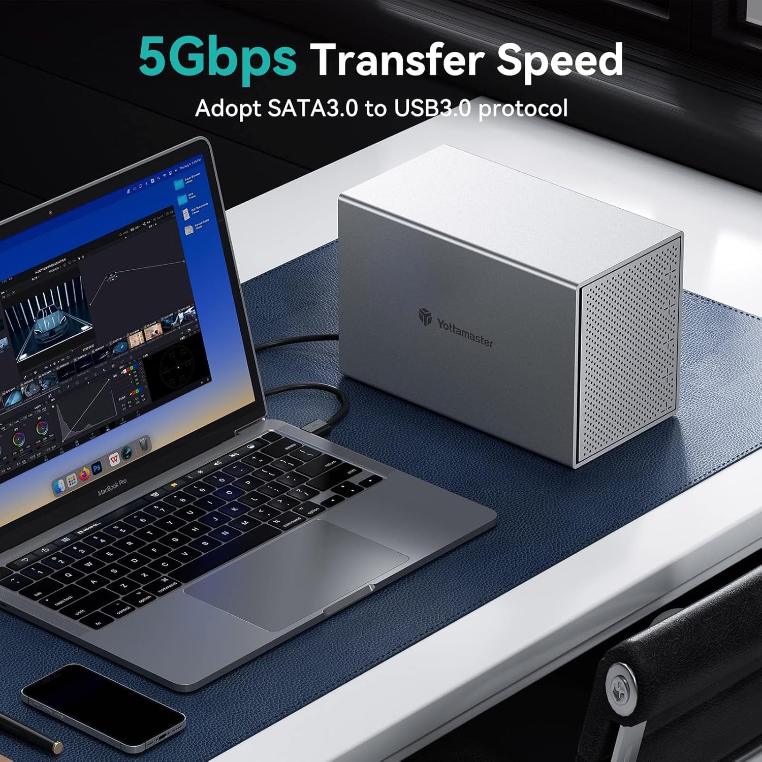 Yottamaster 5 Bay RAID Case USB C 3.1 per HDD/SSD - immagine 3