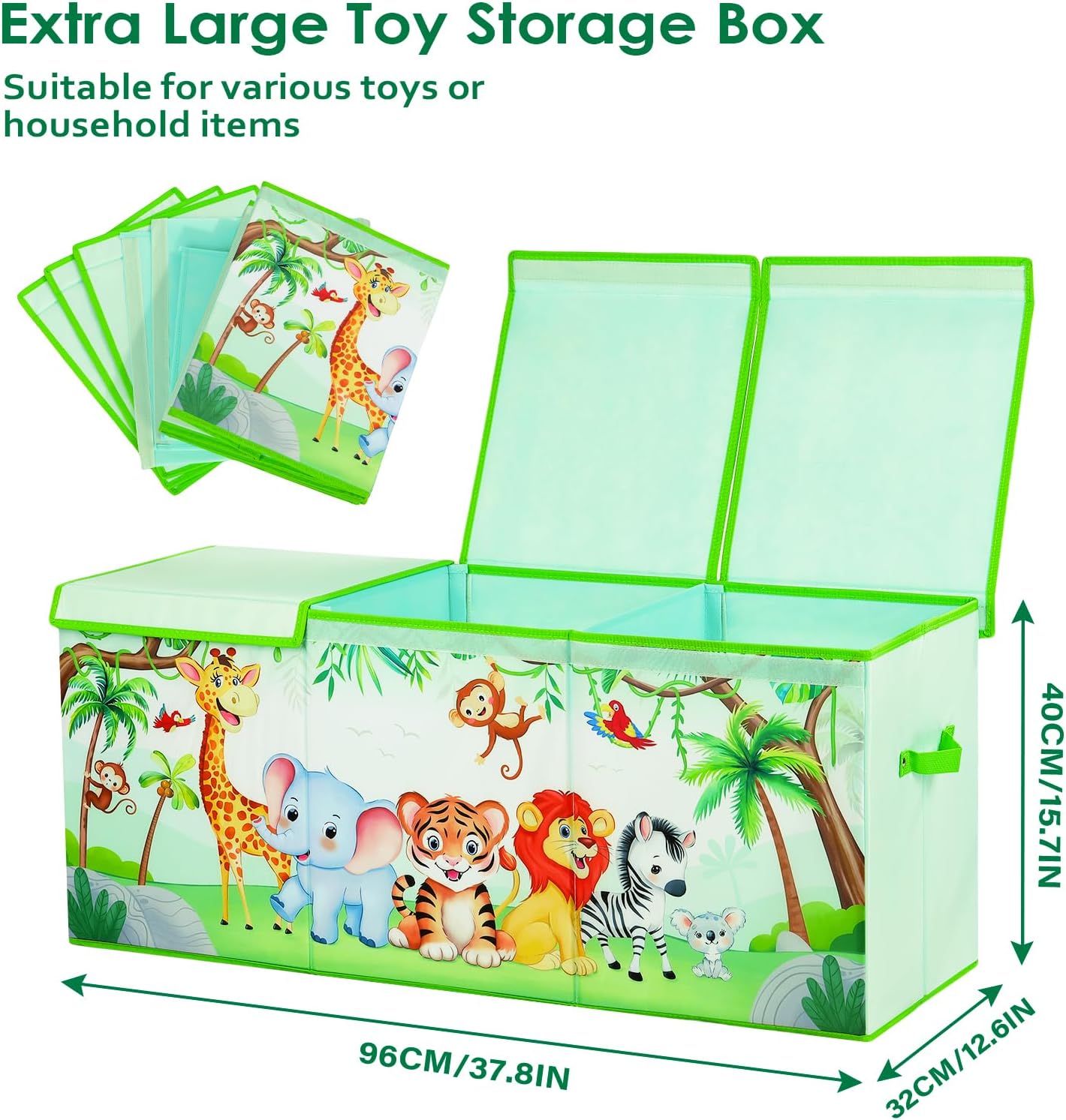 Scatola Giocattoli Extra Large con Coperchio Ribalta - immagine 2