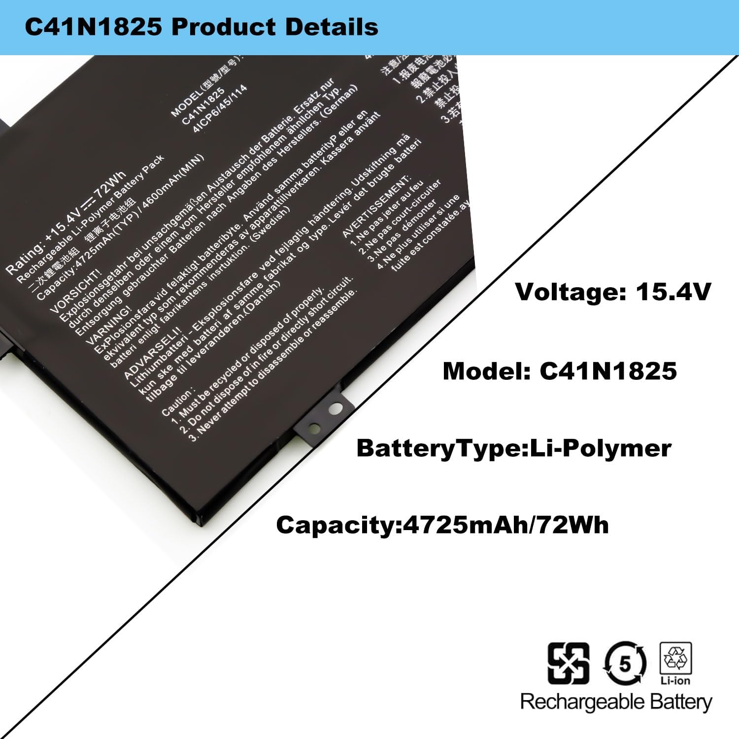 Blesys C41N1825 Batteria per ASUS VivoBook 14 - immagine 3