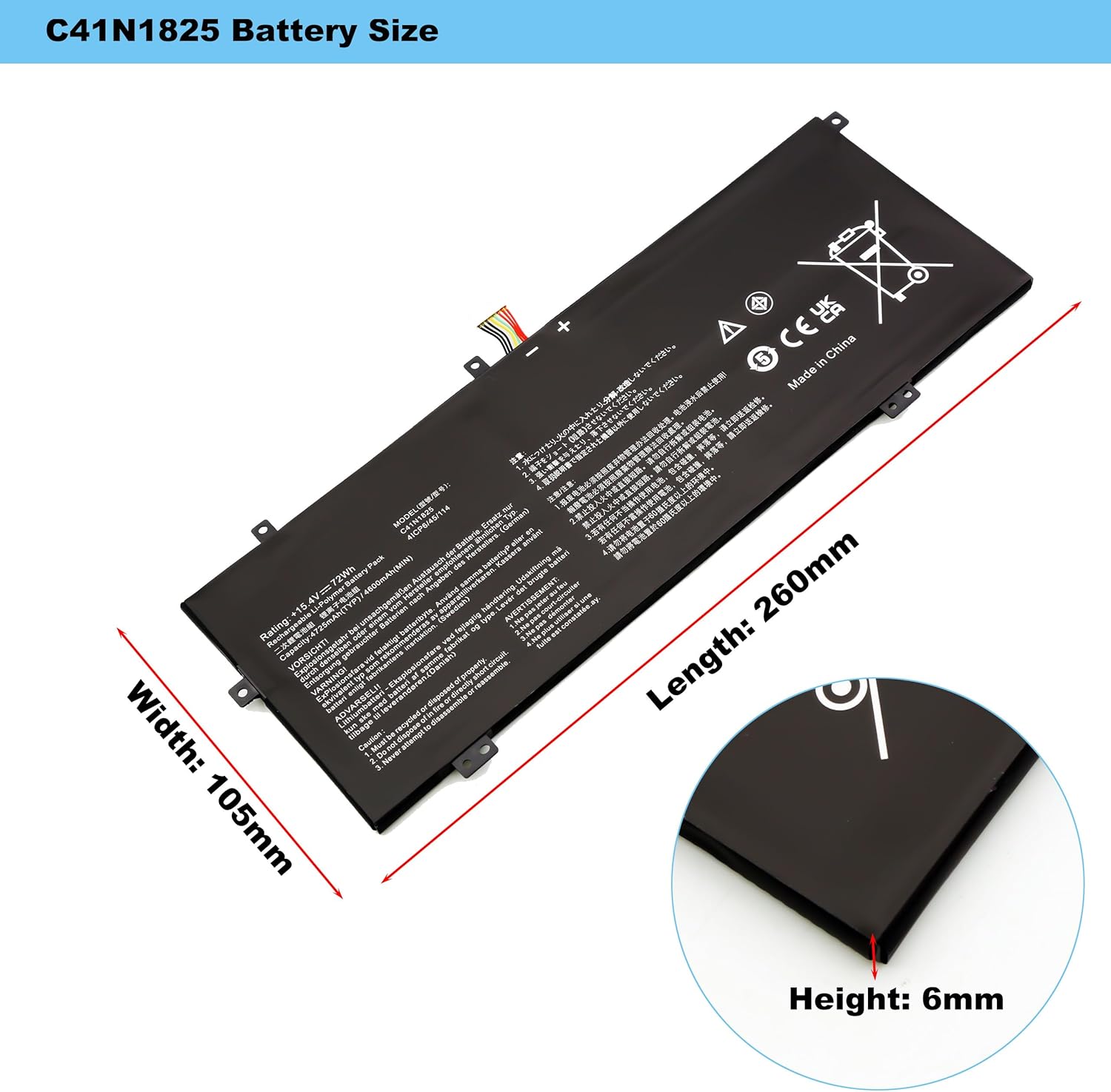 Blesys C41N1825 Batteria per ASUS VivoBook 14 - immagine 4