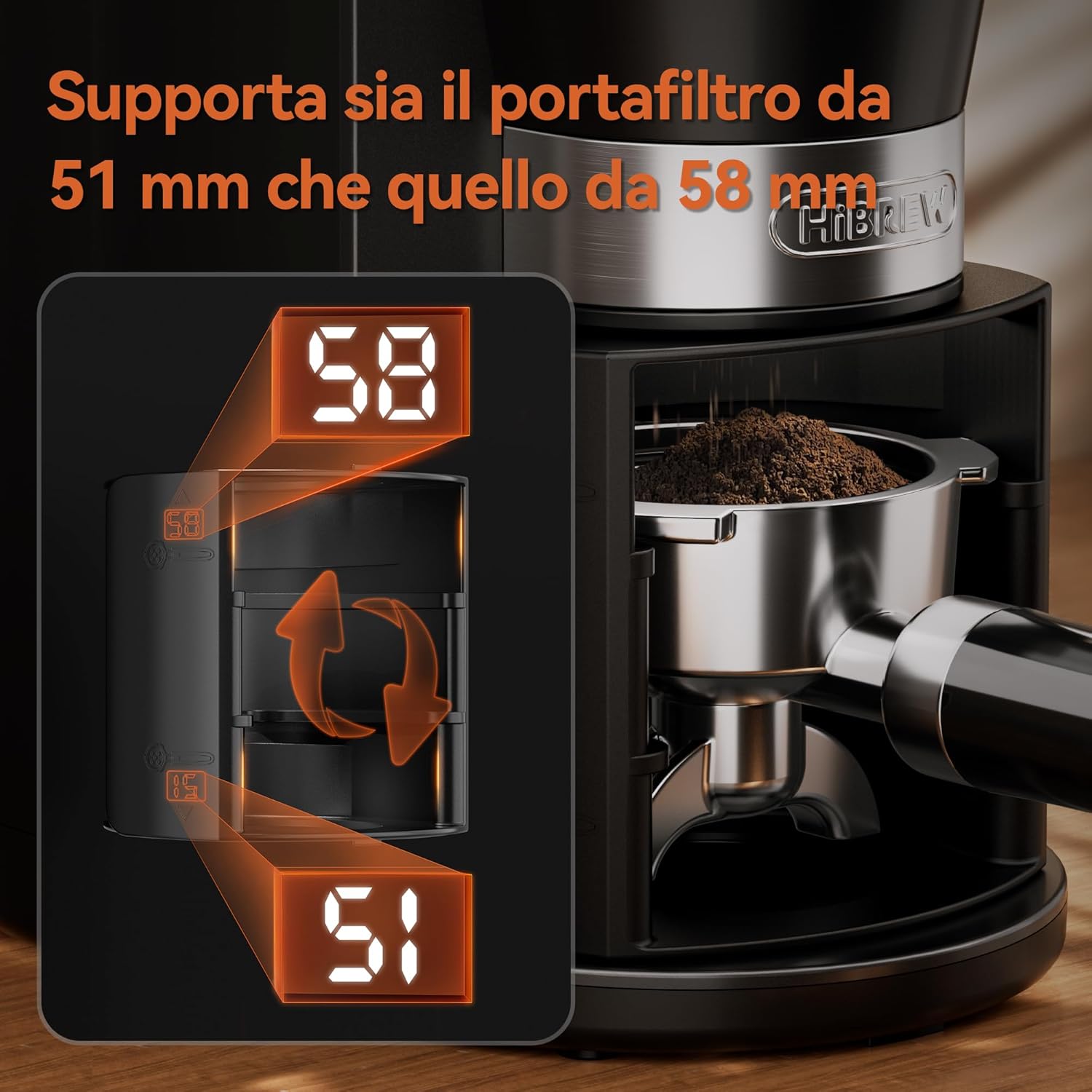 Hibrew Macinacaffè Elettrico Conico 200W - immagine 3
