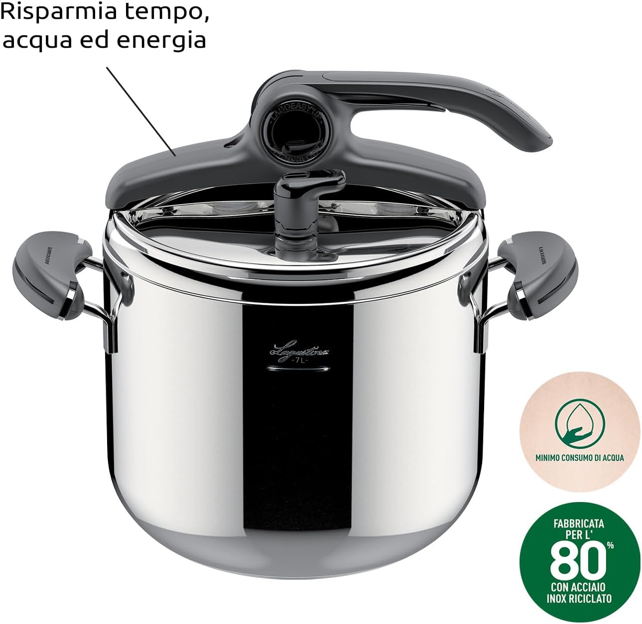 Lagostina Mia Pentola a Pressione 7L Acciaio Inox Ø 22cm - immagine 2