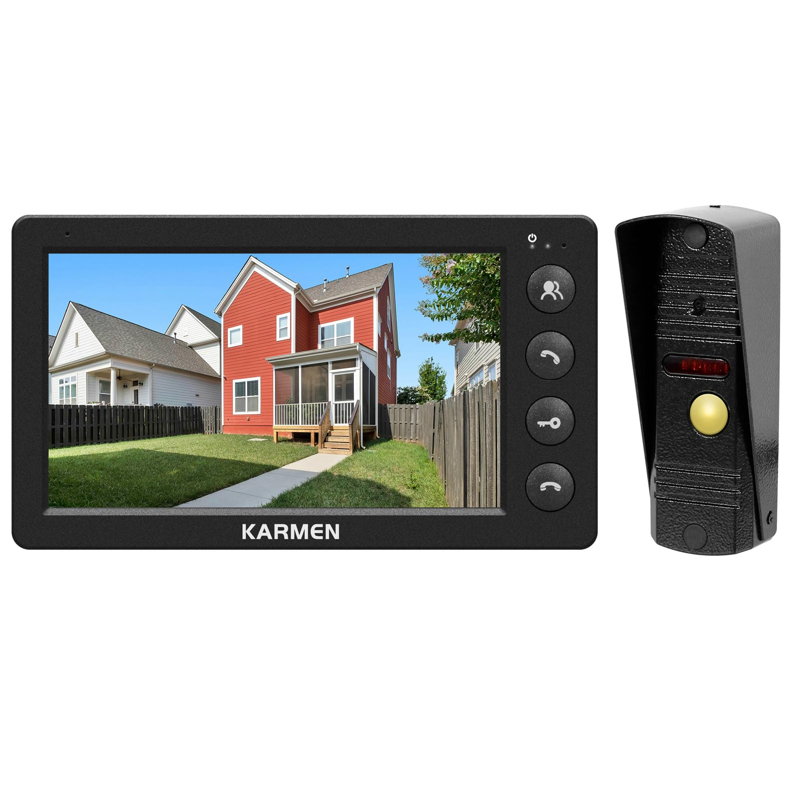 Karmen Videocitofono 7 Pollici con Campanello in Metallo