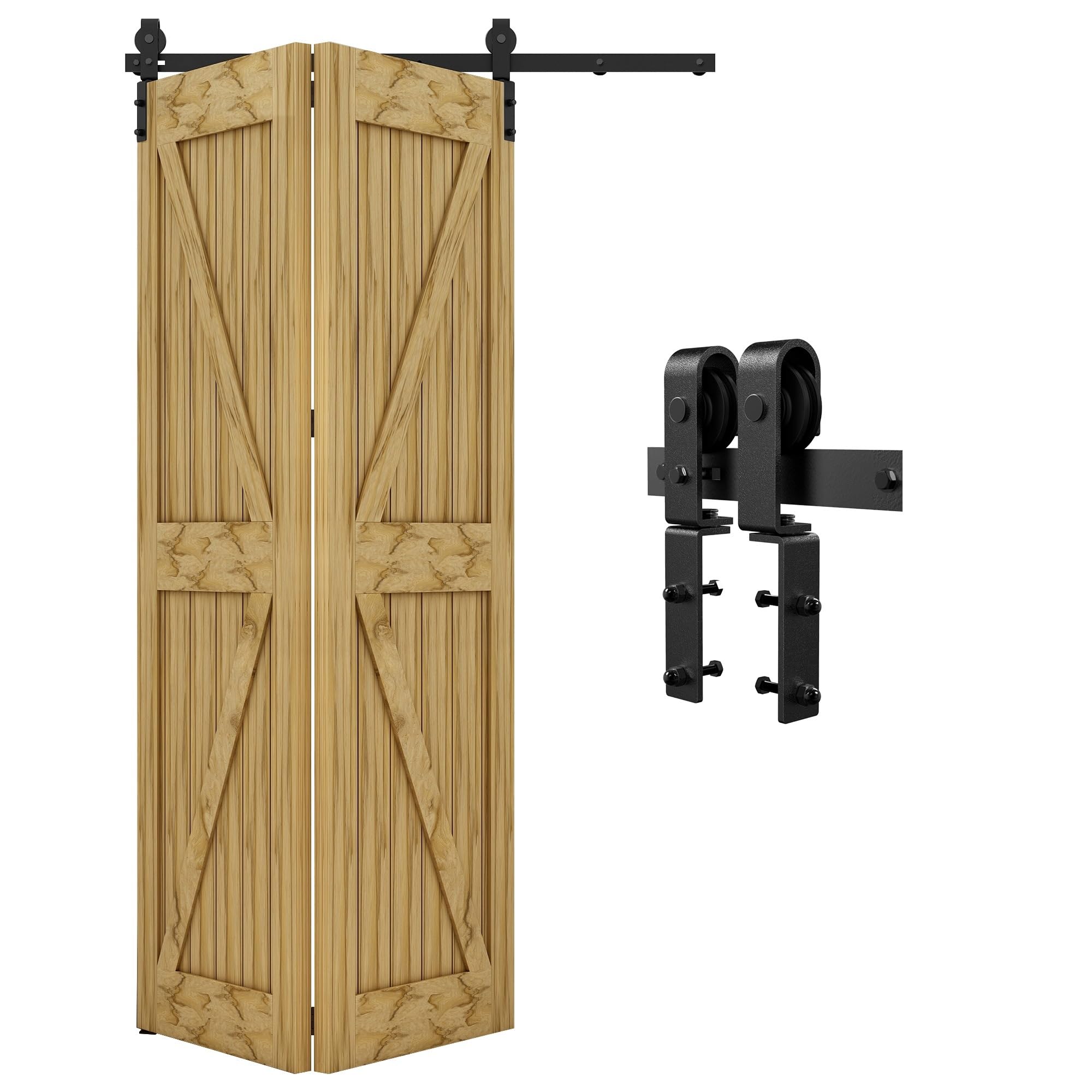 Qinaixqm Binario Bifolding per Porta Scorrevole 91CM