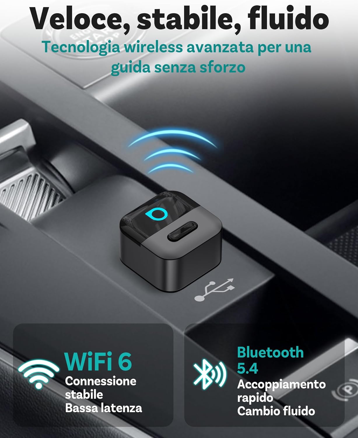 Ottocast Mini Pico CarPlay Adattatore Wireless 2026 - immagine 3