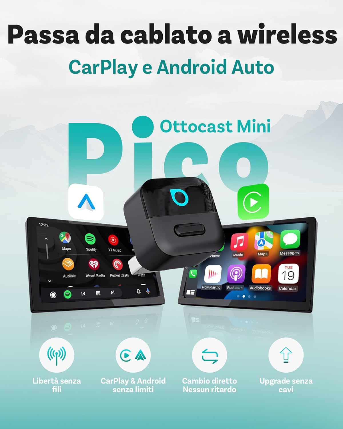 Ottocast Mini Pico CarPlay Adattatore Wireless 2026 - immagine 5
