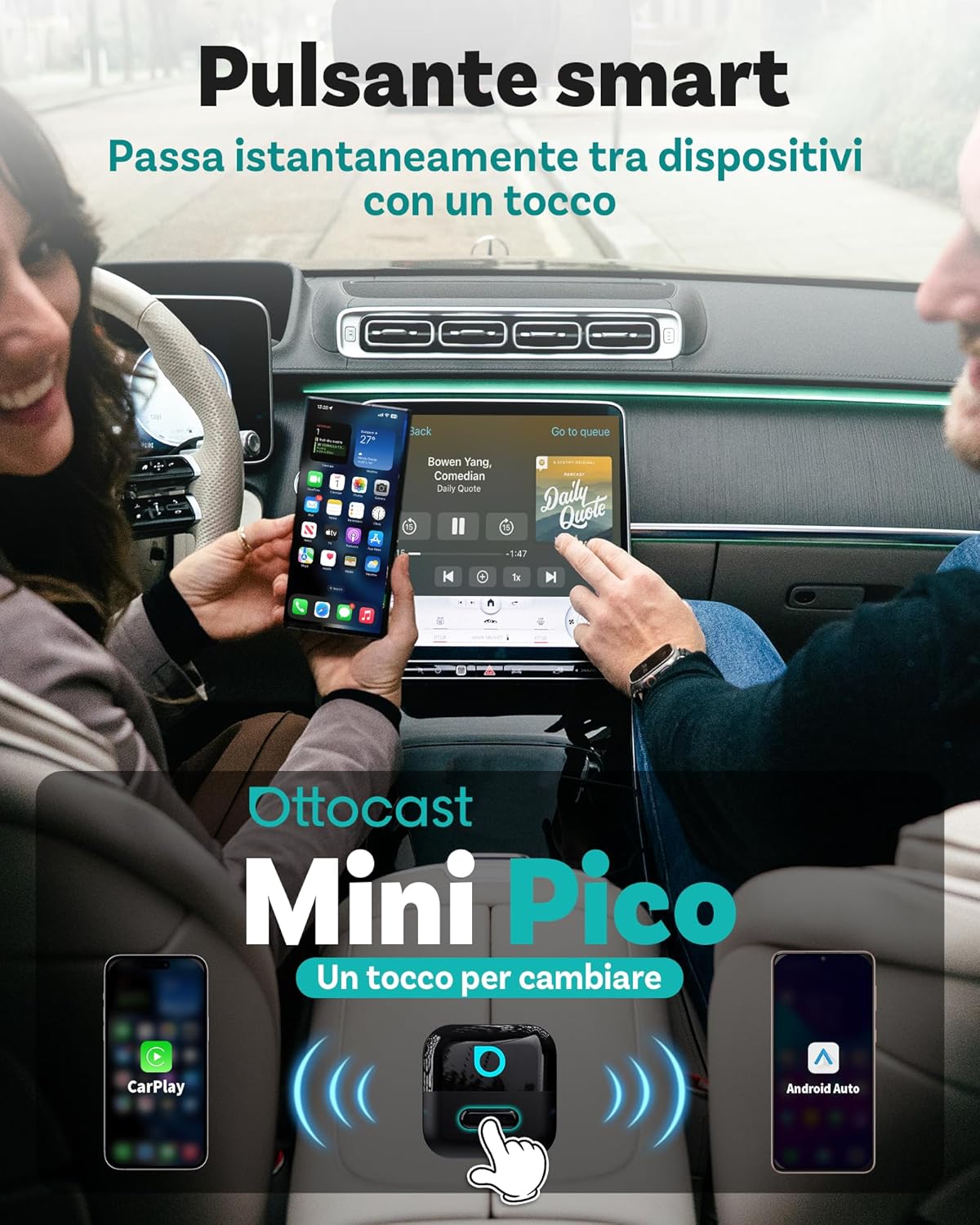 Ottocast Mini Pico CarPlay Adattatore Wireless 2026 - immagine 7