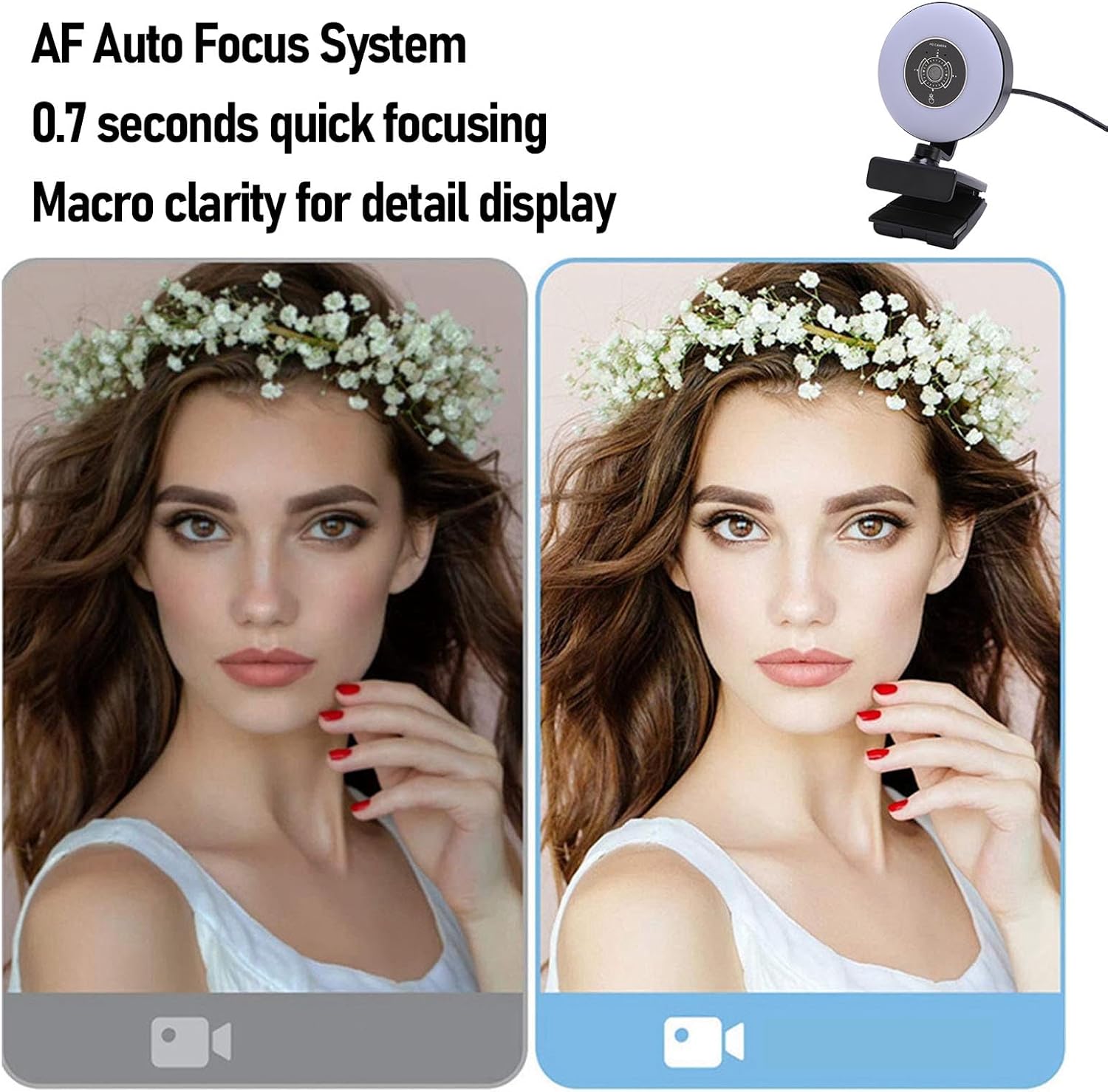 Ouitble Webcam 4K con Luce per PC USB - immagine 3