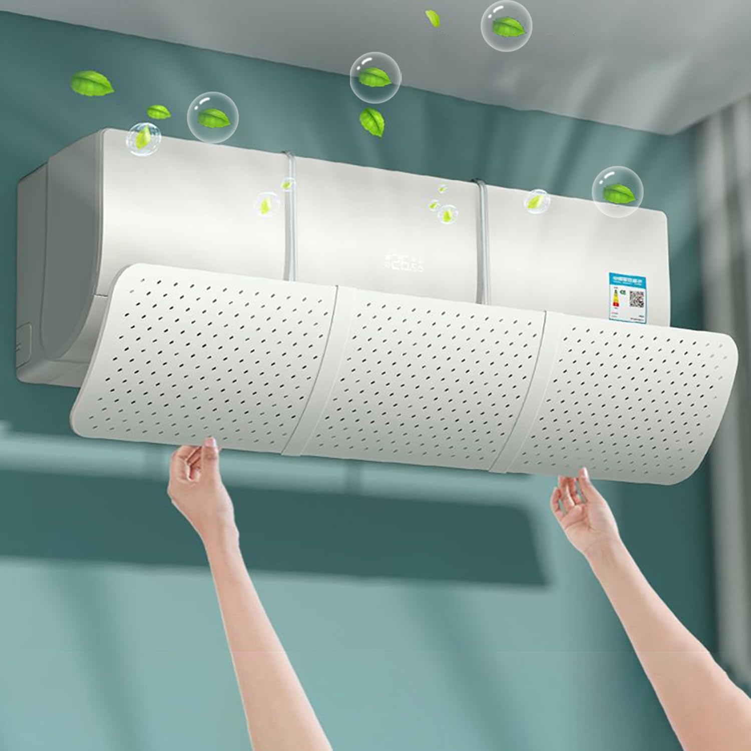 Deflettore Universale per Condizionatore Regolabile, Bianco - immagine 1