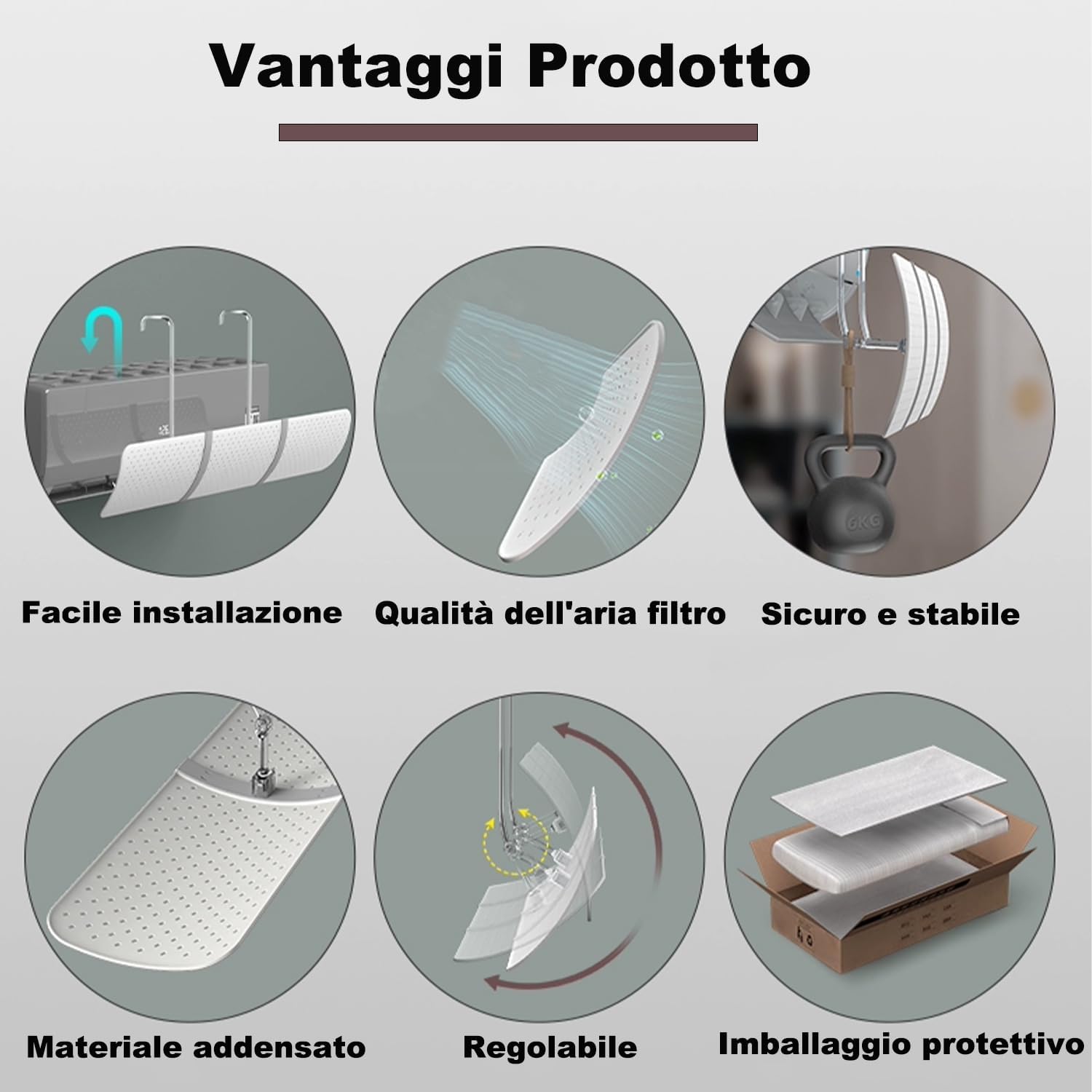 Deflettore Universale per Condizionatore Regolabile, Bianco - immagine 6