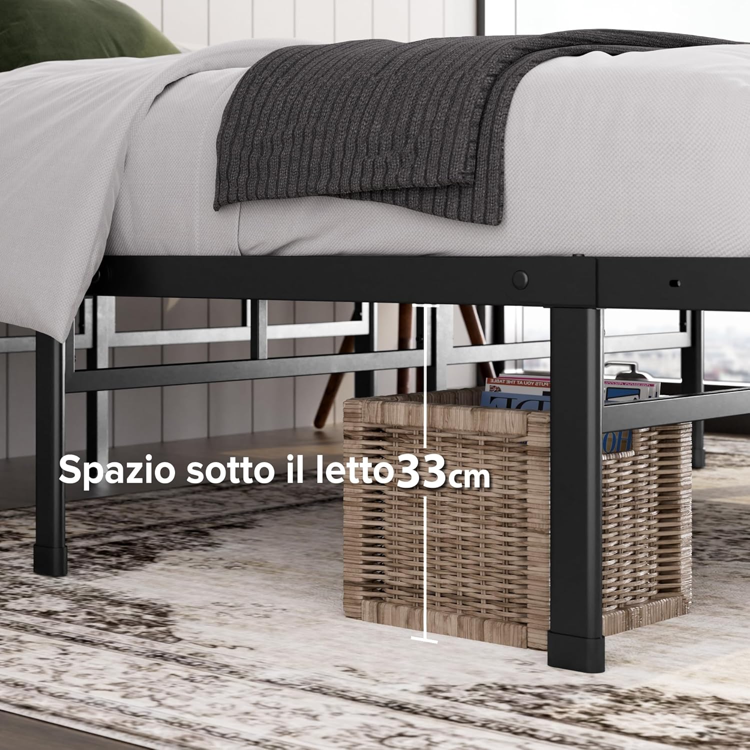 Zinus Justin Letto a Piattaforma in Metallo 80x190 cm - immagine 3