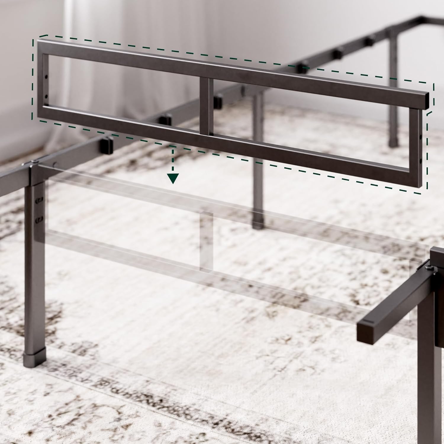 Zinus Justin Letto a Piattaforma in Metallo 80x190 cm - immagine 6