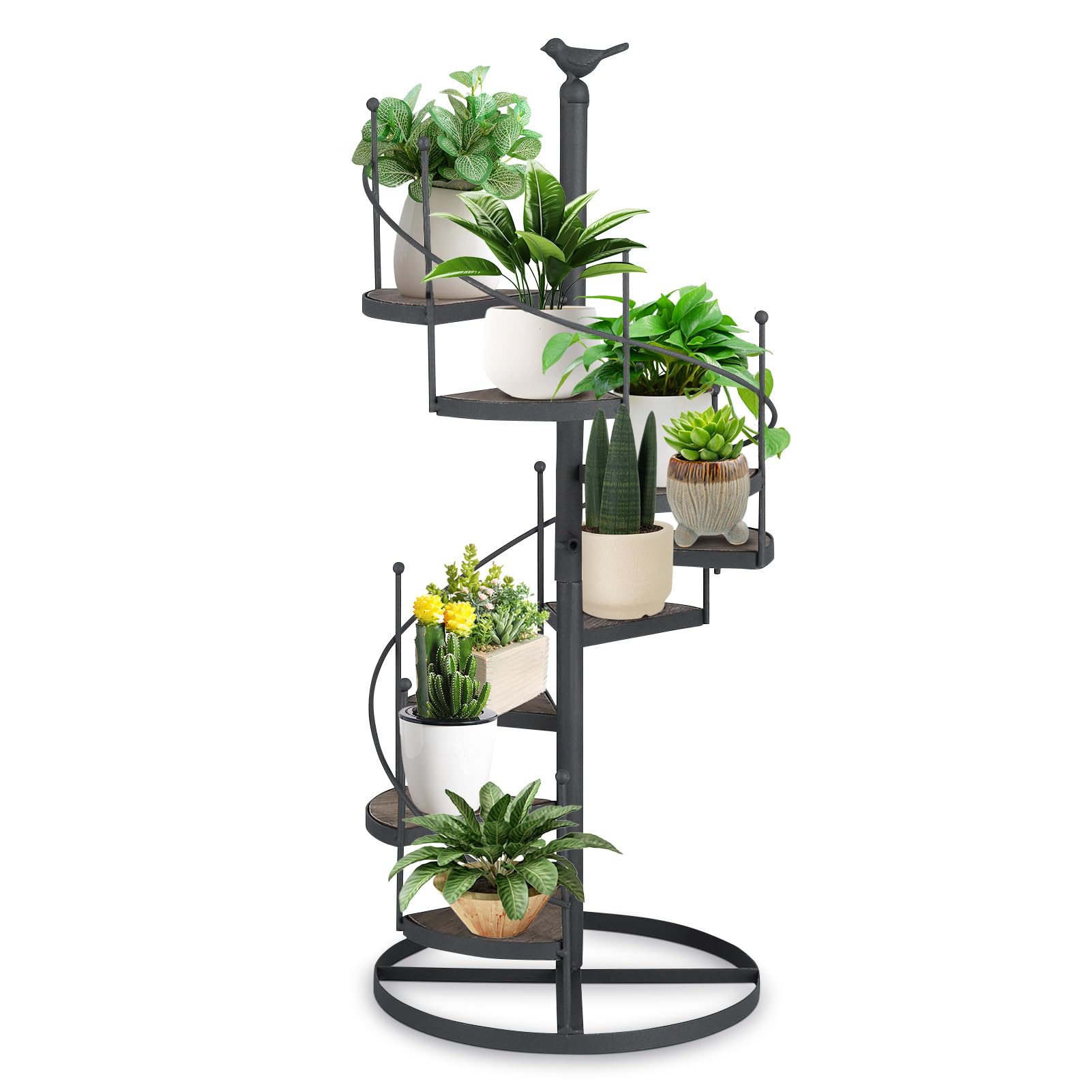 Porta Piante Multifunzionale in Ferro e Legno 23x56cm