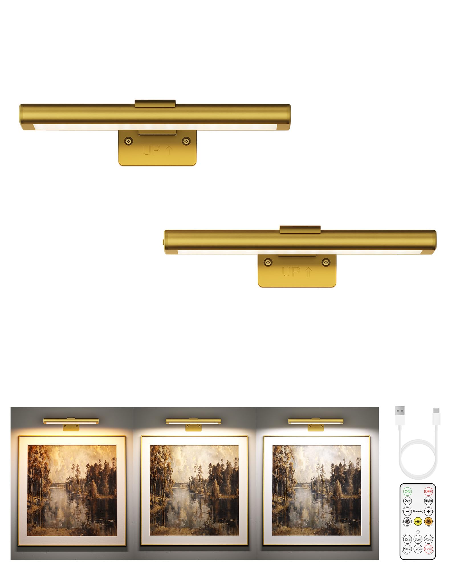 Ezvalo Lampada da Parete a Batteria per Quadri (2 Pezzi)