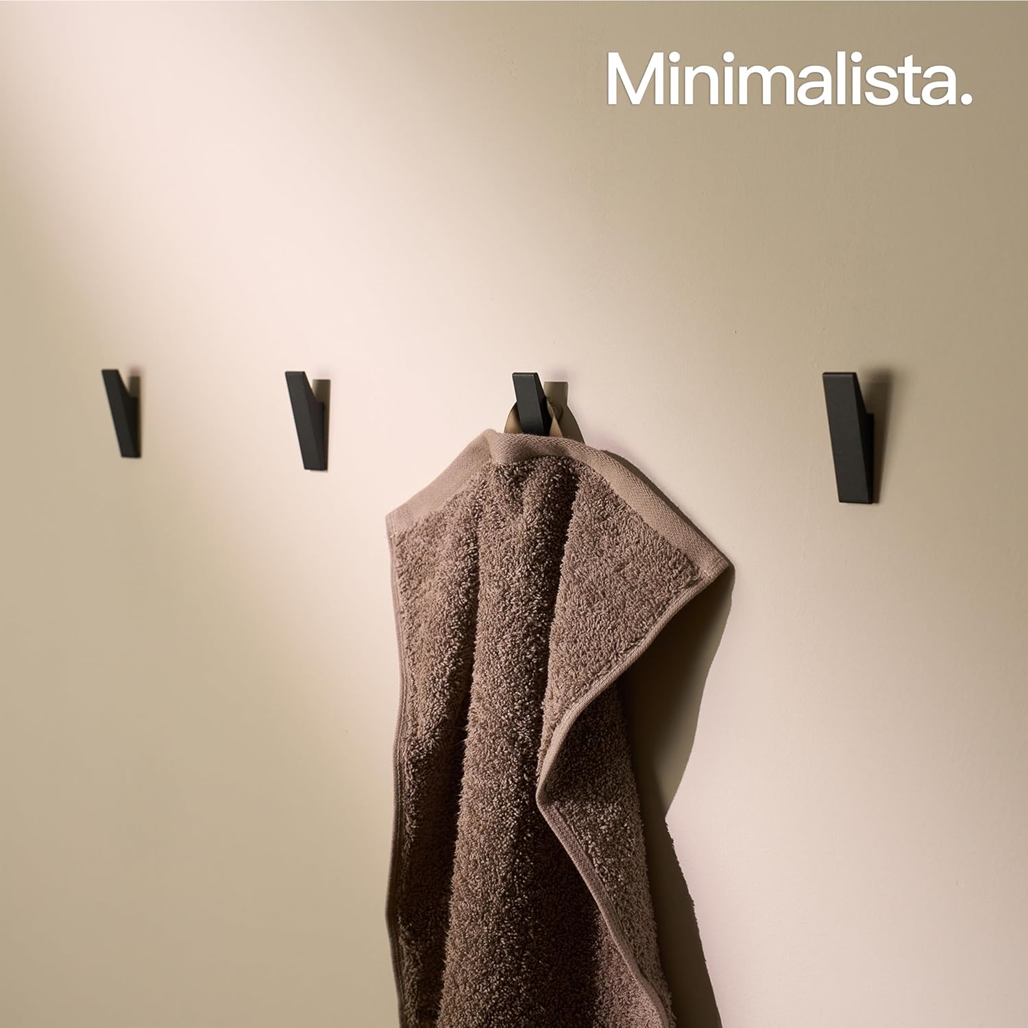 Design Amburgo Ganci Adesivi Forti 4 Pezzi, Nero - immagine 2