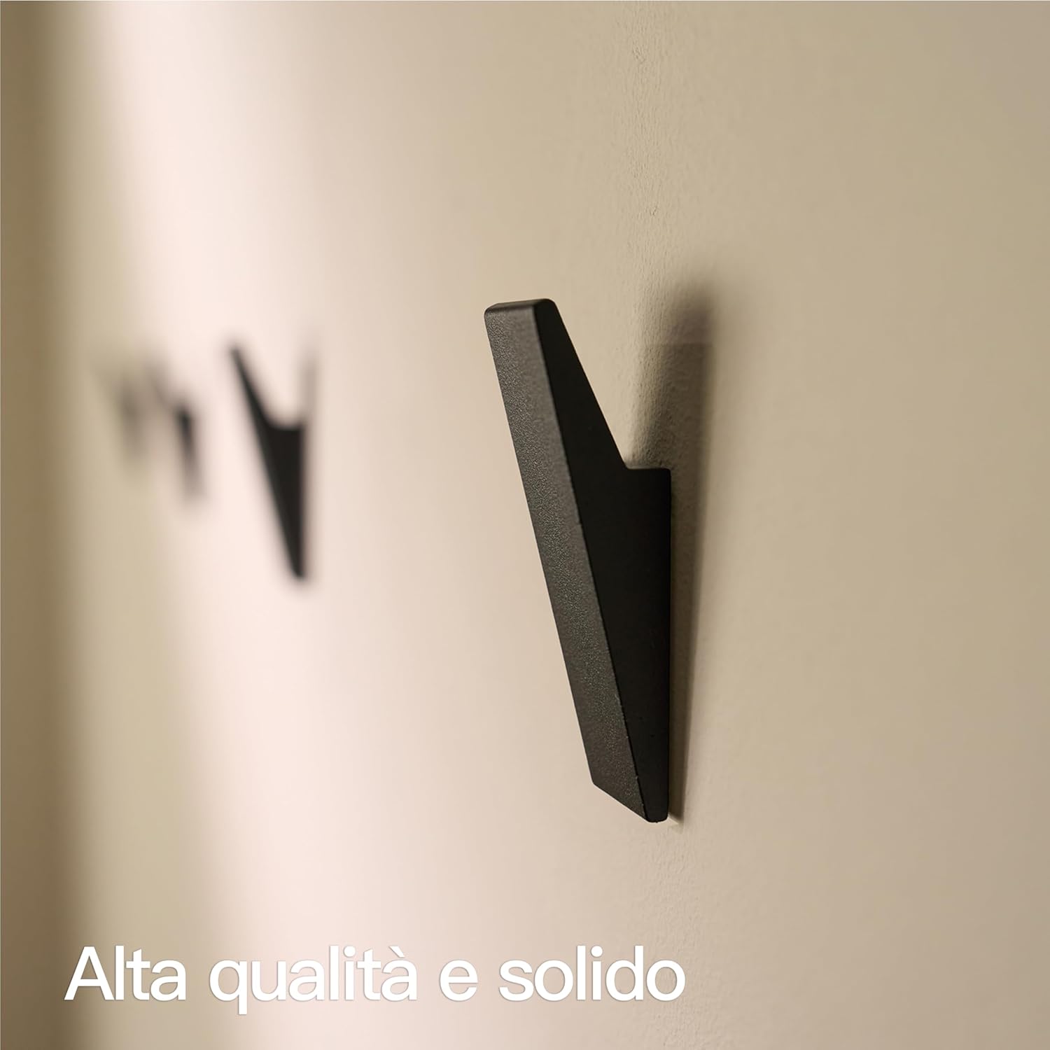Design Amburgo Ganci Adesivi Forti 4 Pezzi, Nero - immagine 3