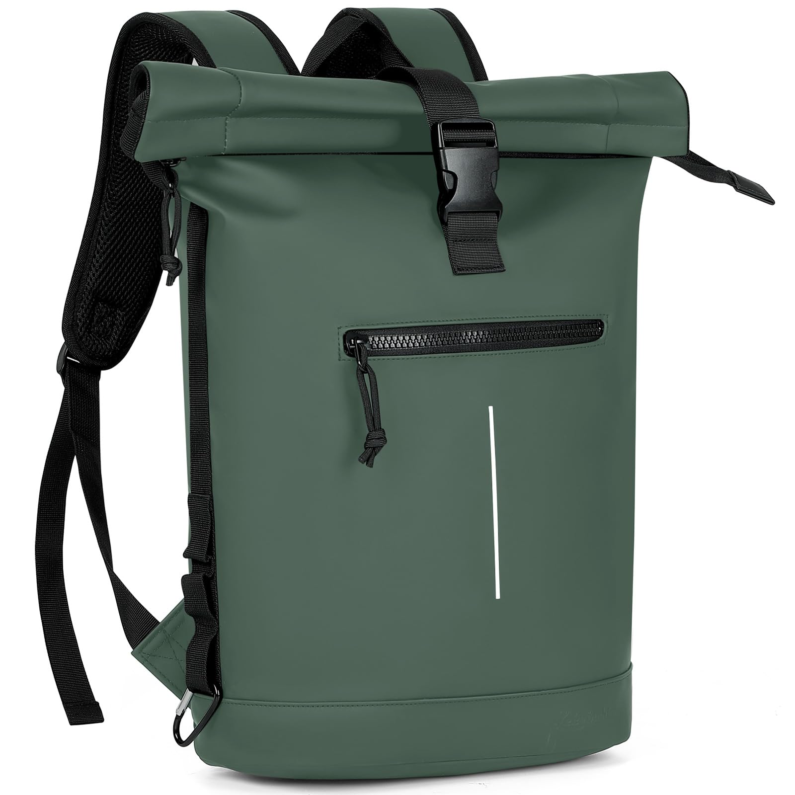 Lekeinchi Zaino Rolltop Impermeabile Porta PC 17 Pollici, Verde