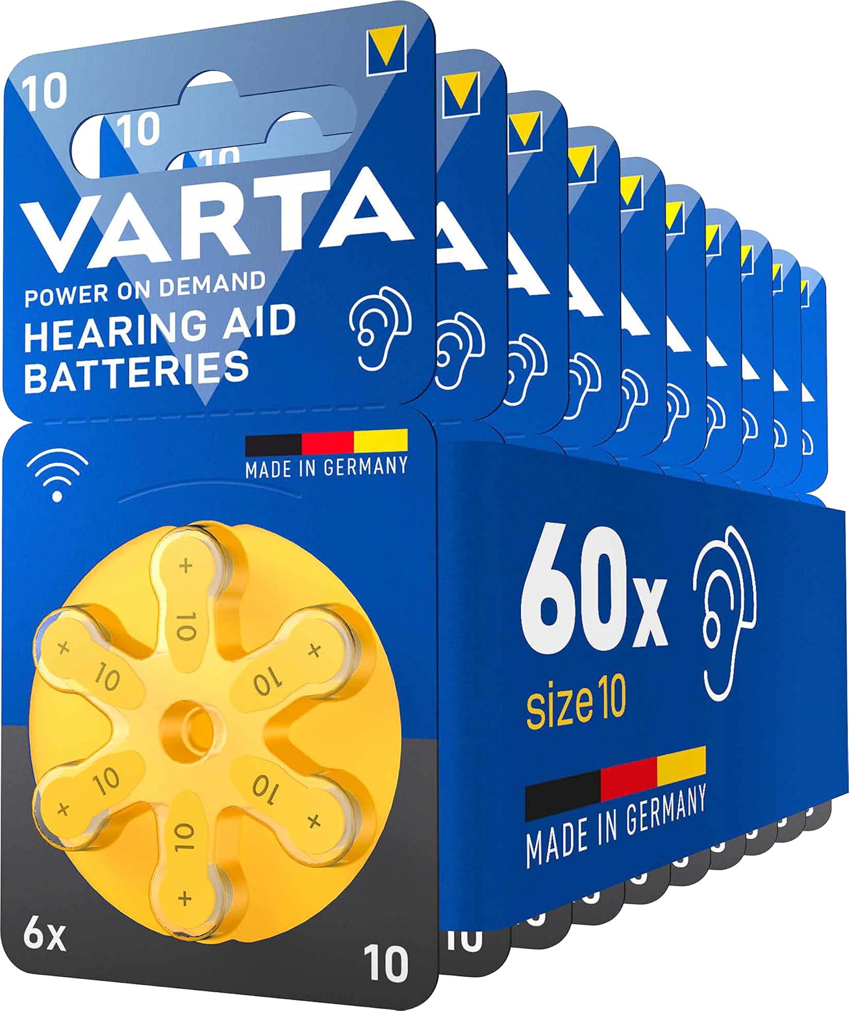Varta Batterie per Apparecchi Acustici Tipo 10, 60 pz
