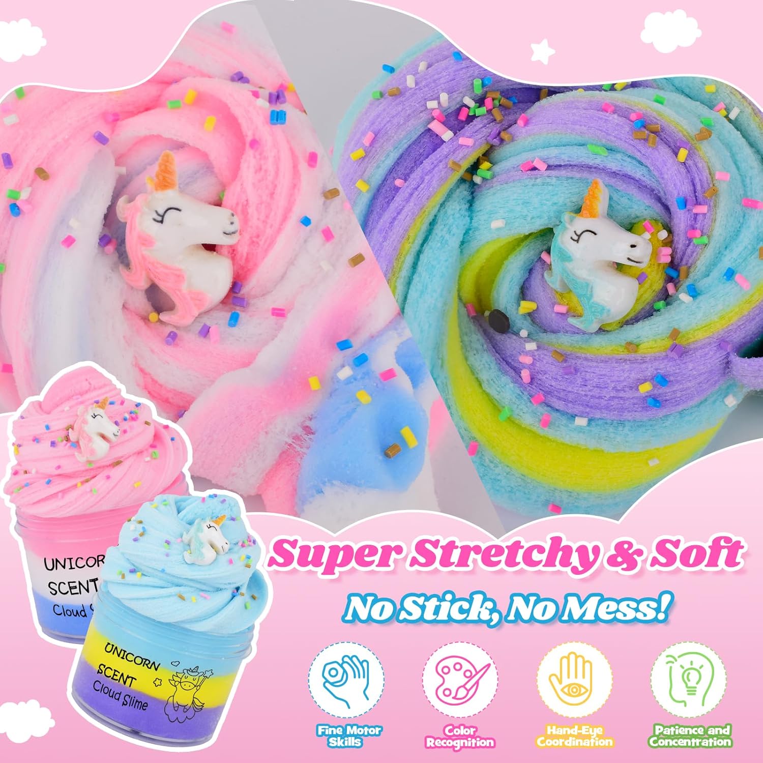 Slime Nuvola Unicorno 2 Pezzi - Kit Profumato - immagine 4