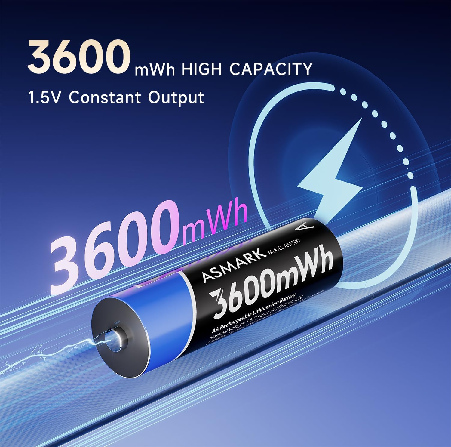 Batterie AA Litio Ricaricabili 3600mWh (8 pezzi) - immagine 2