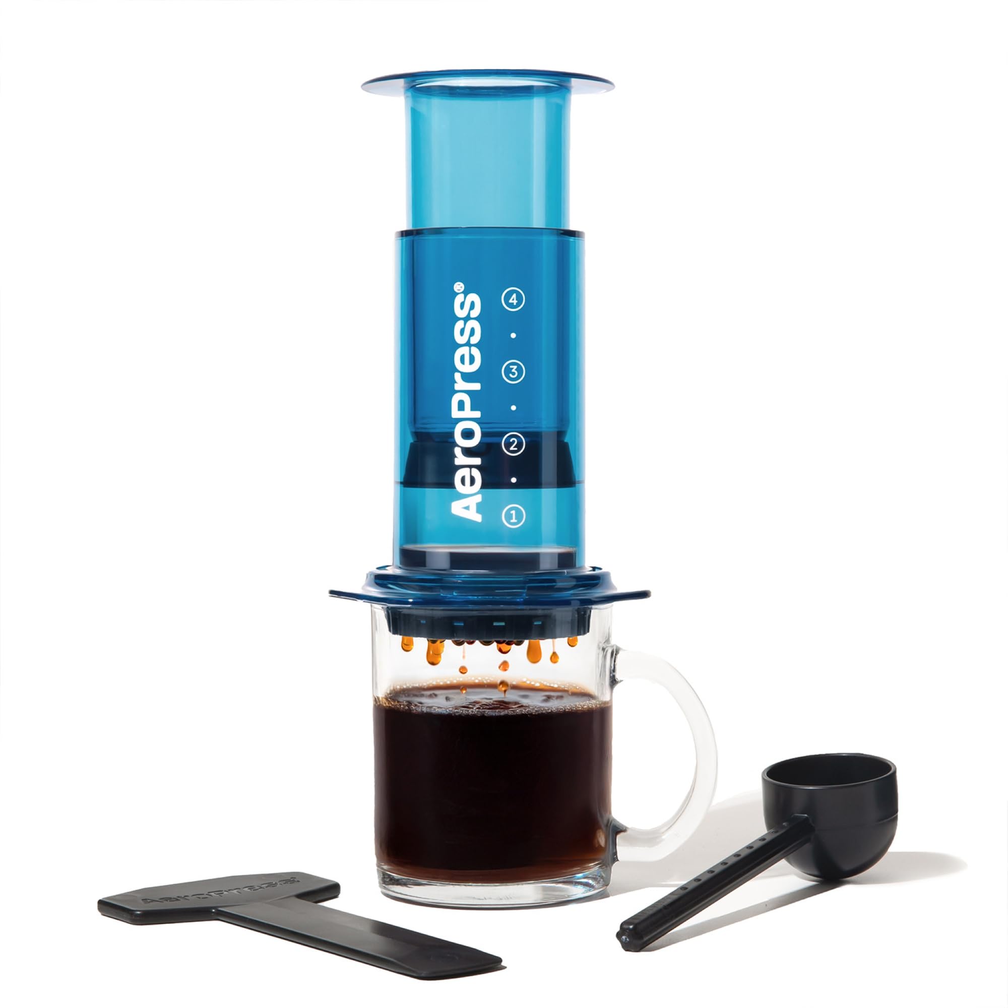 Aeropress Clear Blue Coffee Press - Macchina da Caffè Manuale