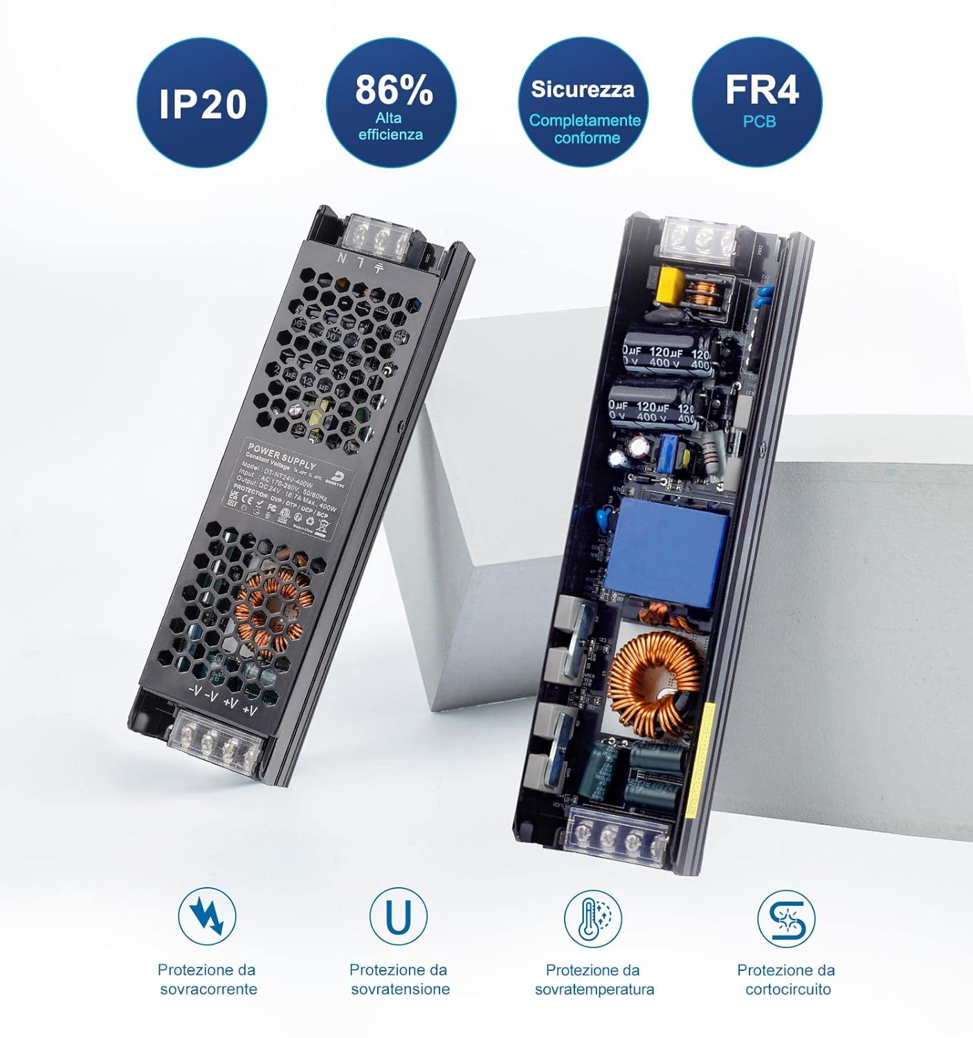 Dusktec Alimentatore 24V 400W 16,7A - immagine 3