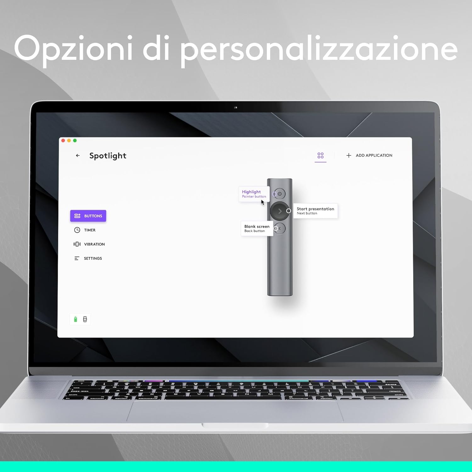 Logitech Spotlight Presenter - Puntatore Laser Wireless, Grigio - immagine 8