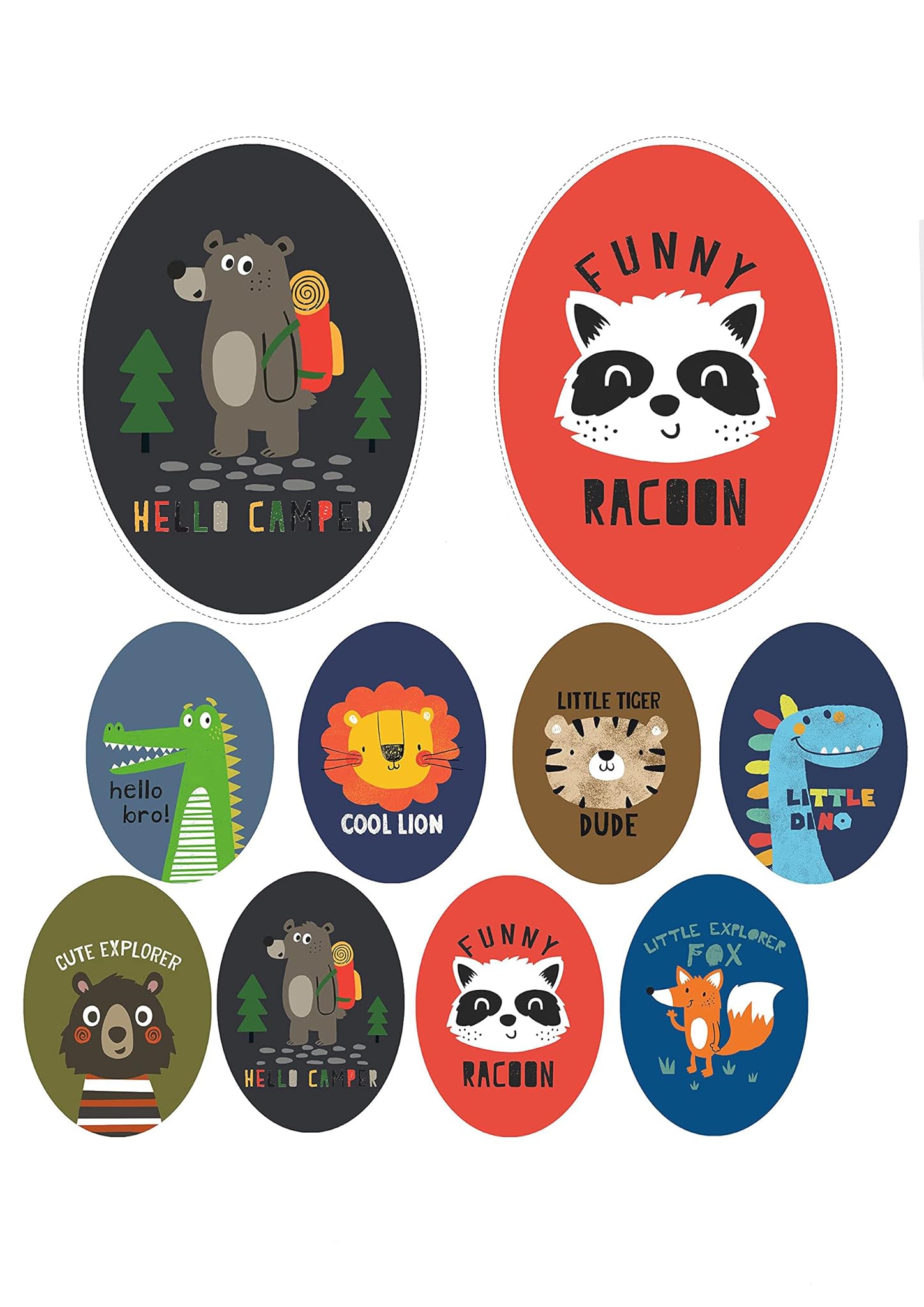 8 Toppe Serigrafate per Bambini da Stirare (Animales)