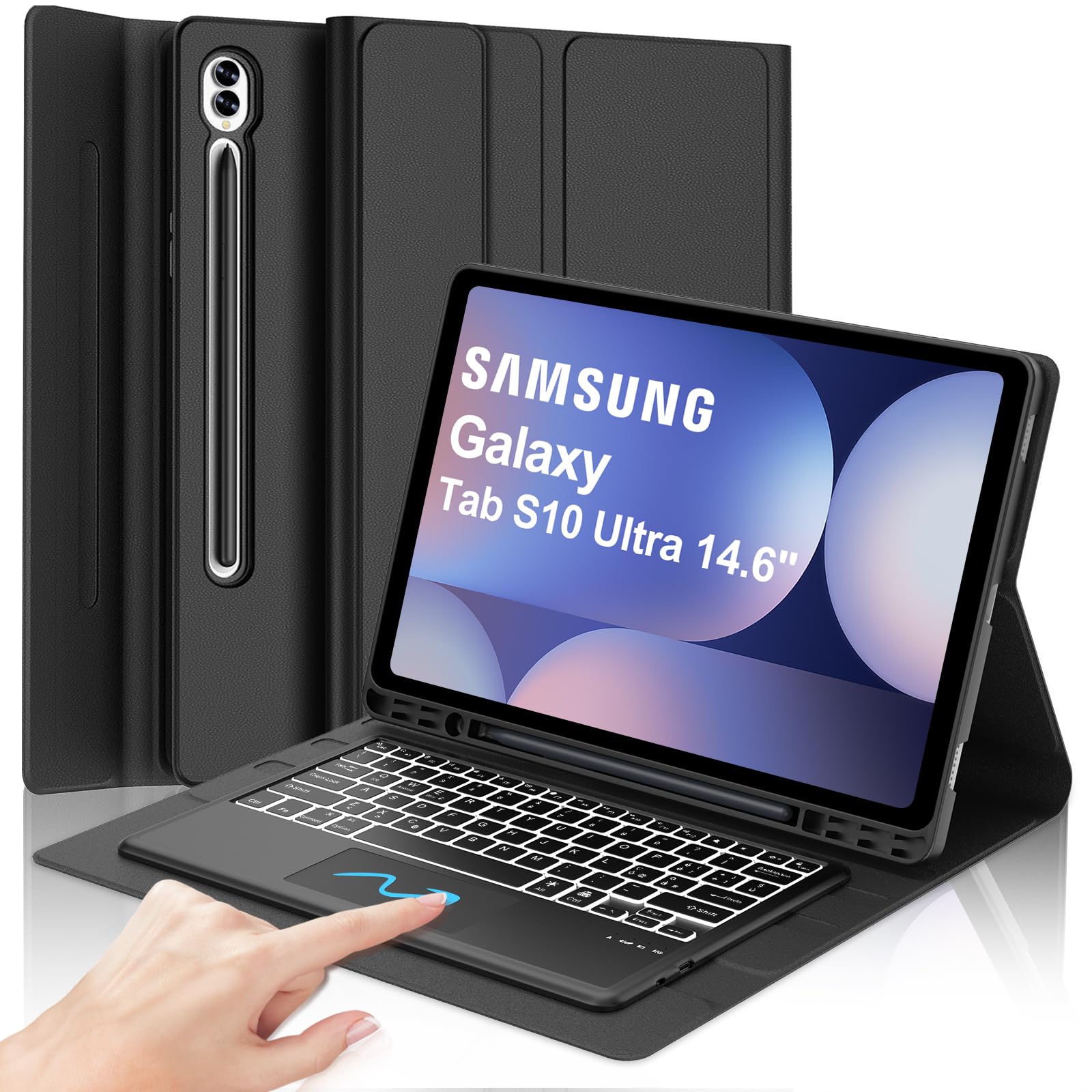 Tastiera Samsung Galaxy Tab S8/S9/S10 Ultra 14.6", Nero