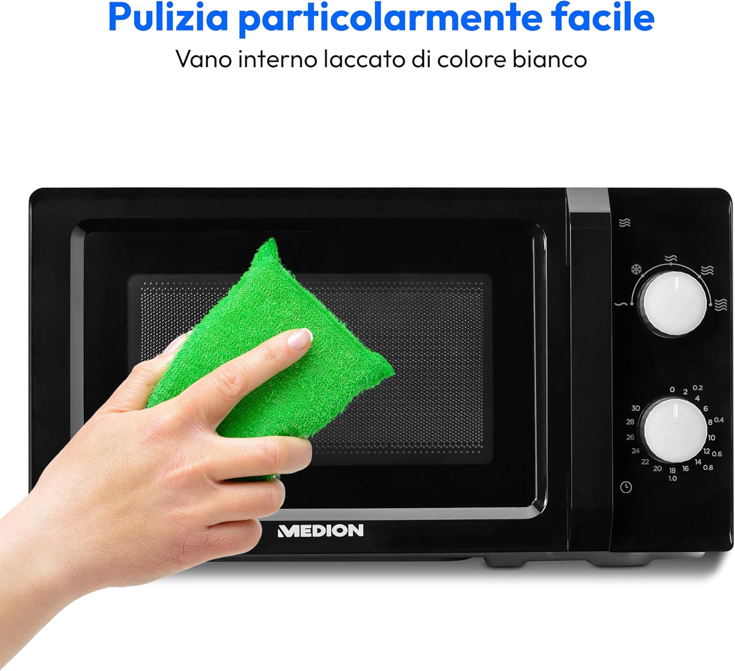 Medion Microonde 20 Litri 700 Watt, Nero - immagine 4