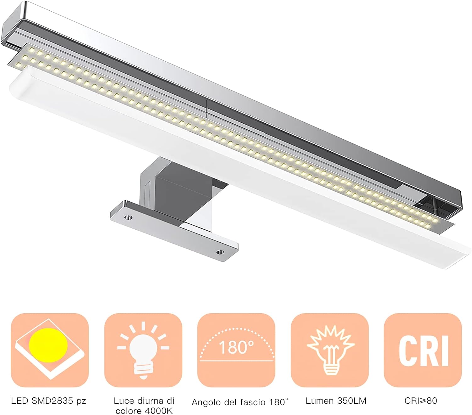 Hommie LED Lampada da Specchio Bagno 60cm 15W - immagine 4