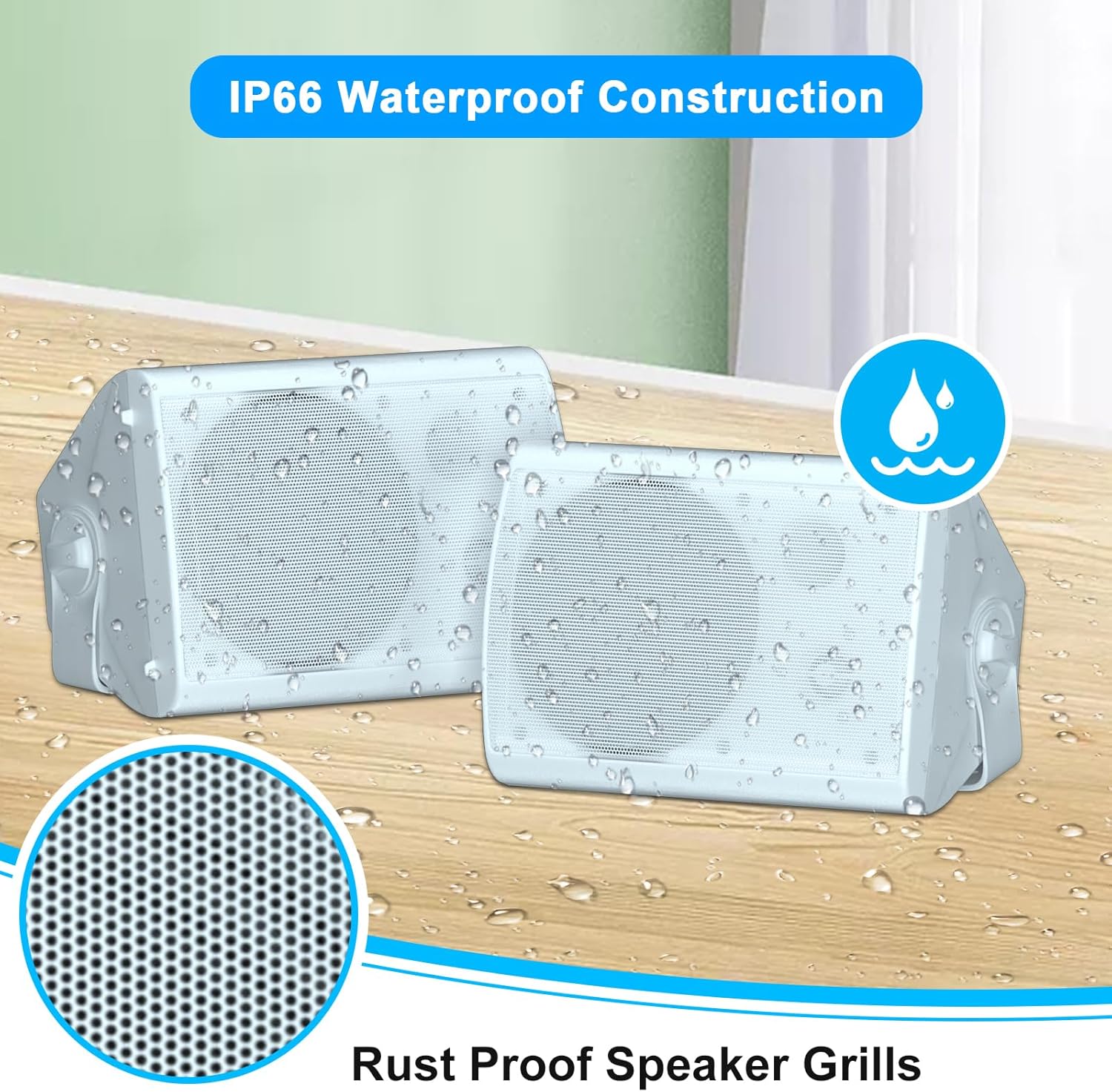 Studiofinix Altoparlanti Outdoor Wall Mount Bluetooth (2 Coppie) - immagine 6