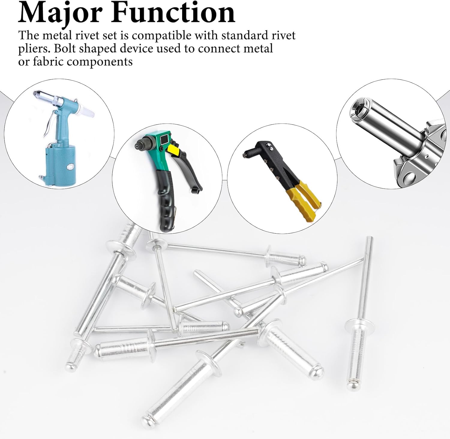 285 Pezzi Rivetti Ciechi in Alluminio, Argento - immagine 4