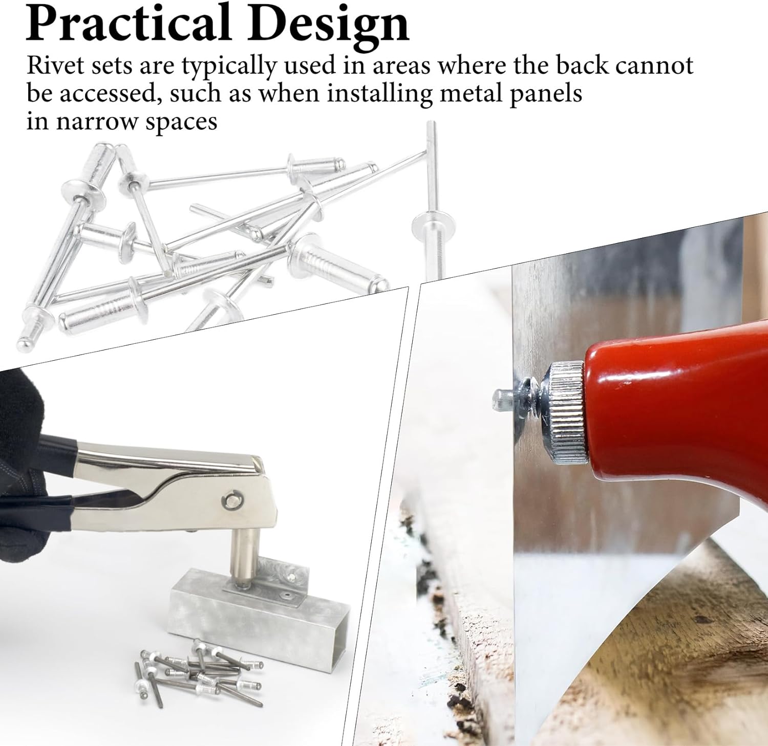 285 Pezzi Rivetti Ciechi in Alluminio, Argento - immagine 5