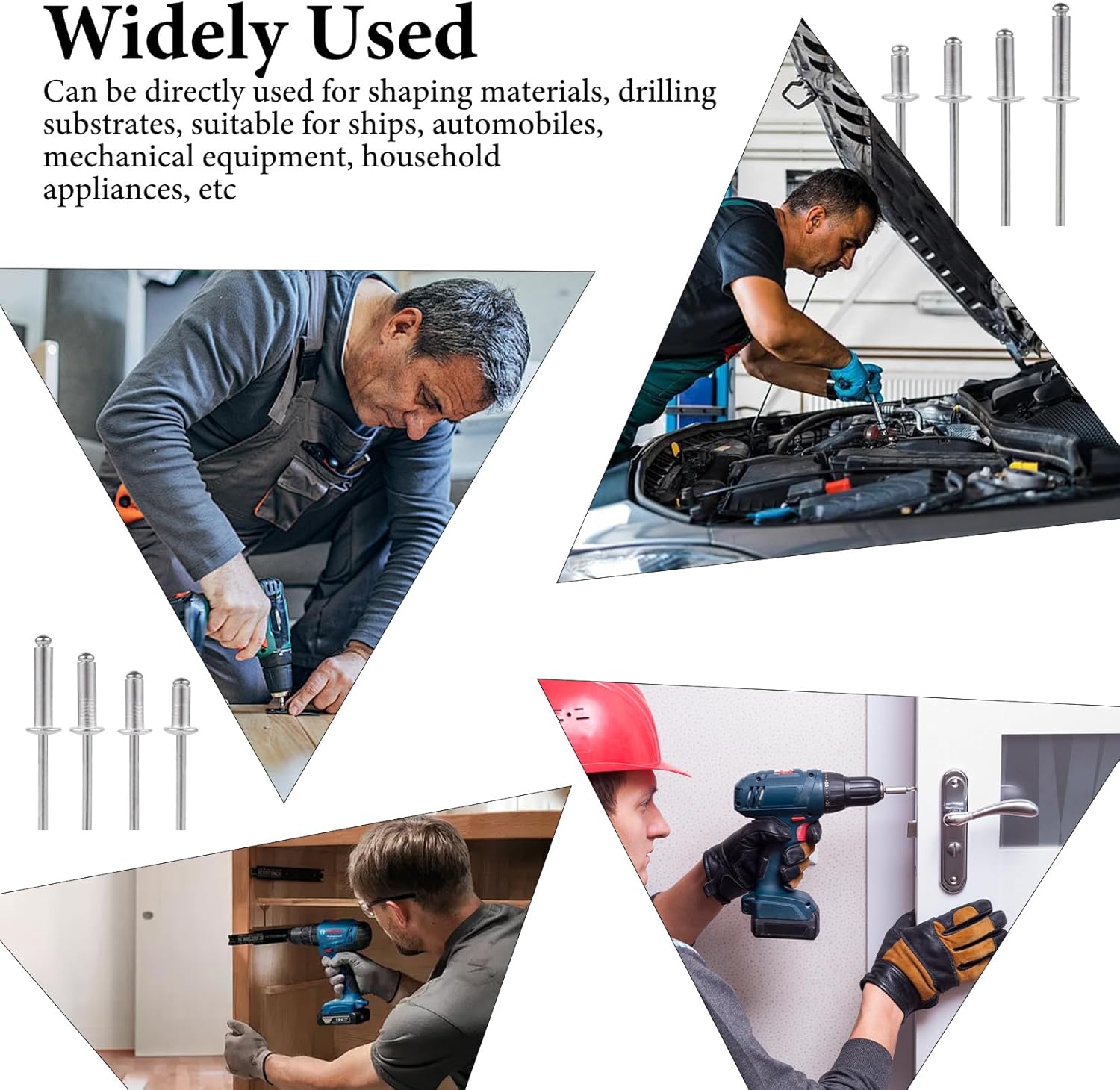 285 Pezzi Rivetti Ciechi in Alluminio, Argento - immagine 6