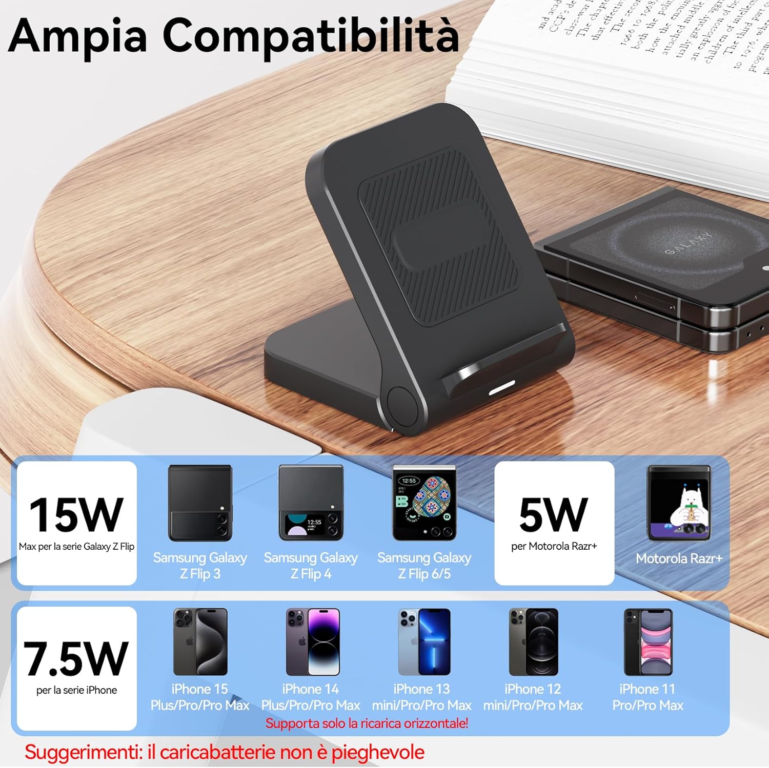 Geyo Caricatore Wireless 15W per Samsung Galaxy Z Flip - immagine 3