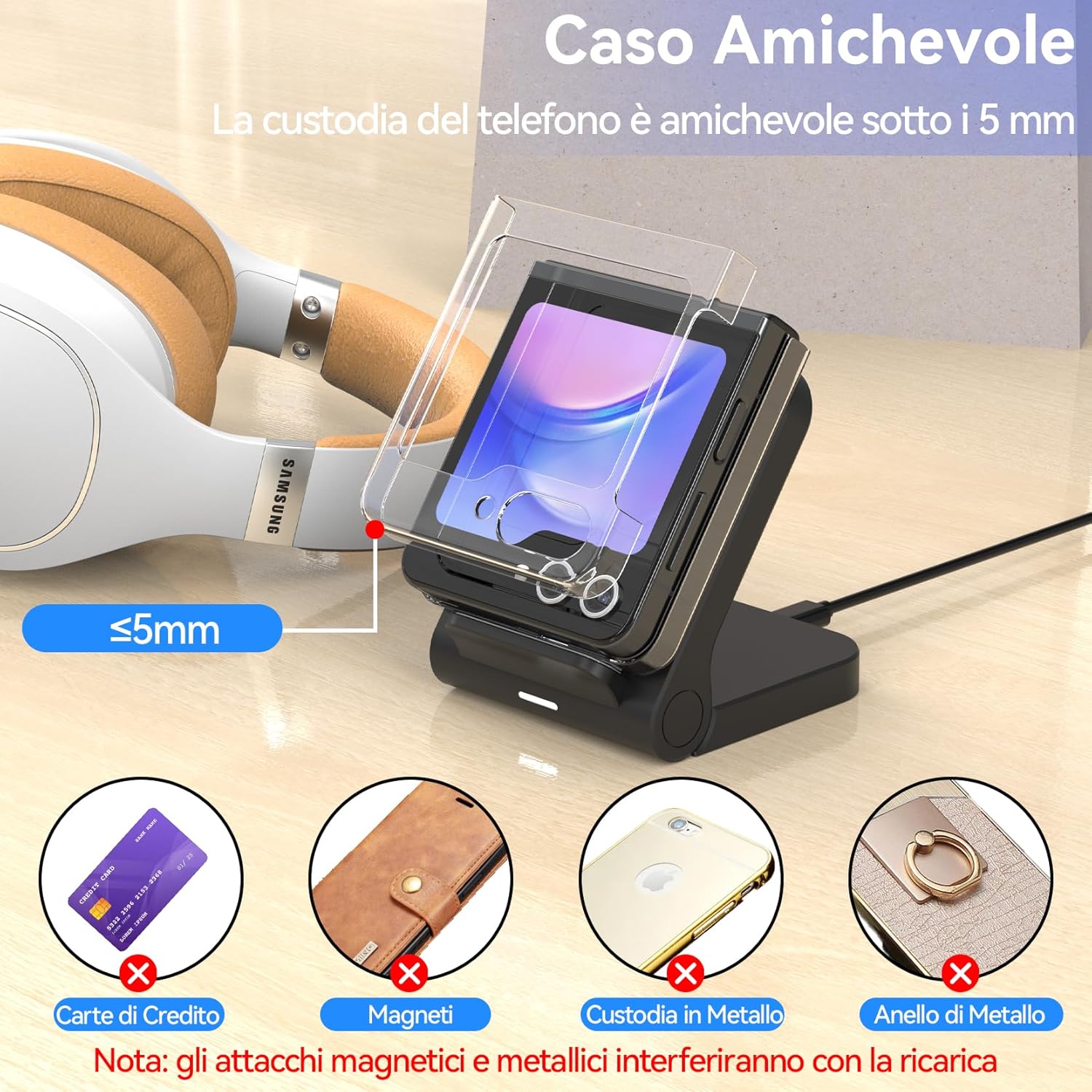 Geyo Caricatore Wireless 15W per Samsung Galaxy Z Flip - immagine 4