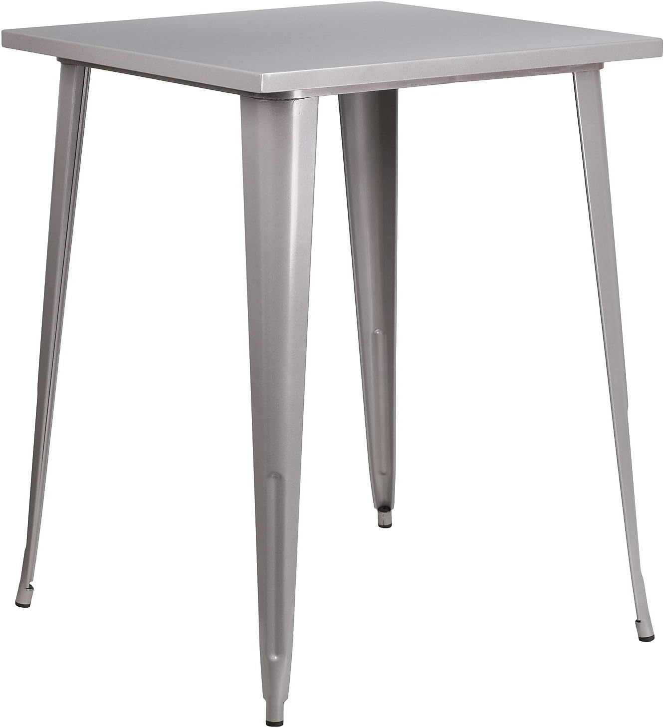 Flash Furniture Tavolo Bar Quadrato 80cm, Silver